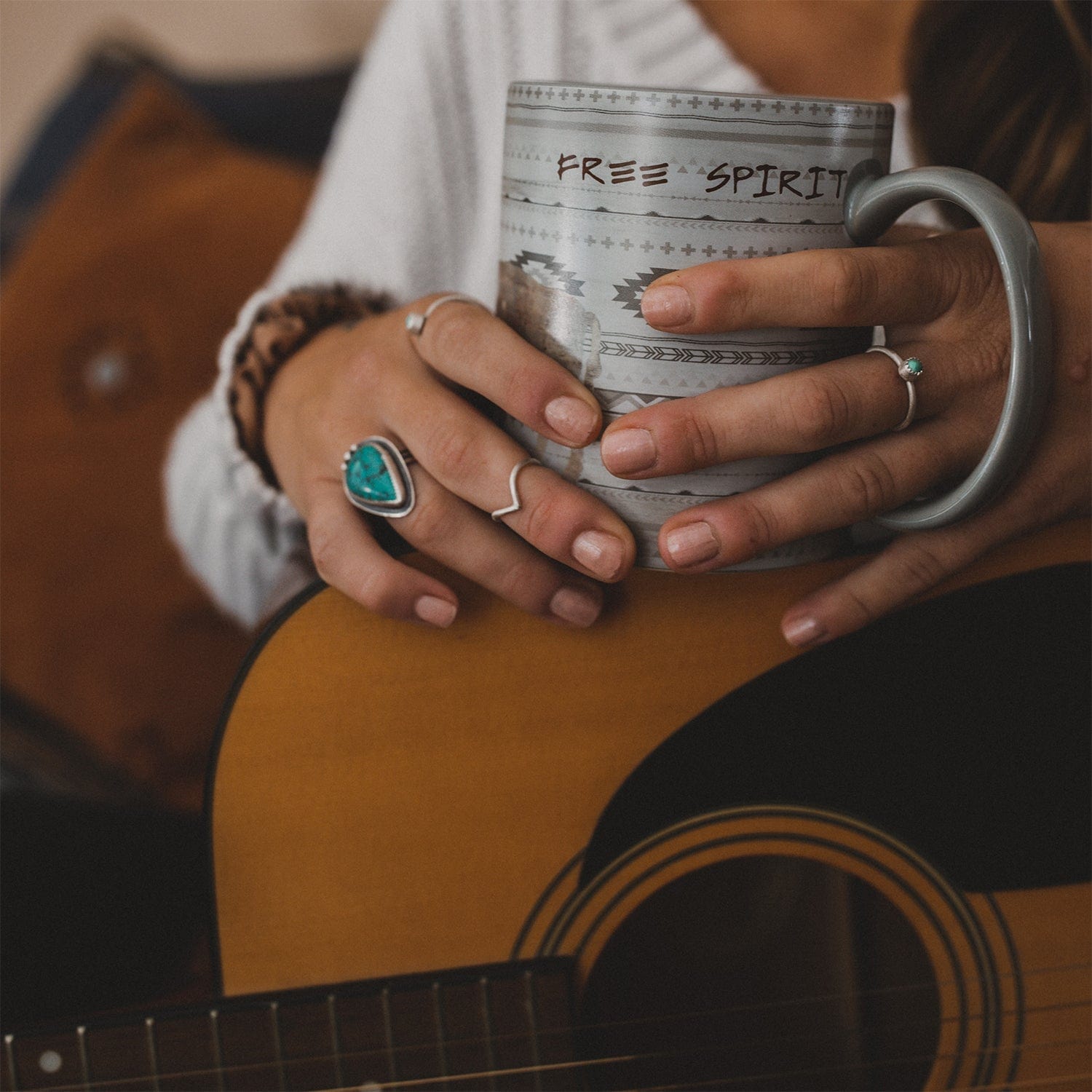 Free Spirit 4-Piece Coffee Mug Set - Durable Ceramic Cups for Home, Office & Gifts | Perfect for Morning Coffee, Tea & Hot Beverages