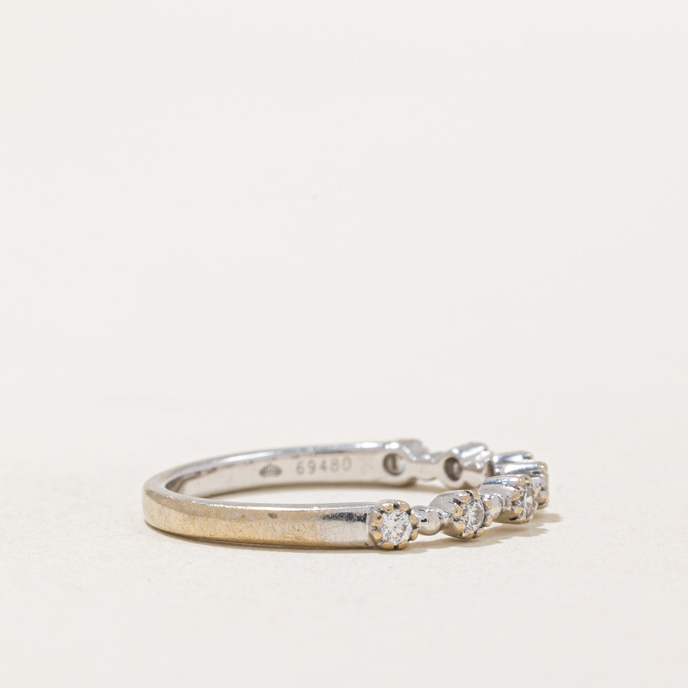 0.16ctw Diamond Semi Eternity Band Ring - Size 6.25 - Wedding, Anniversary & Valentine's Day Gift for Her - Elegant Stackable Ring for Women