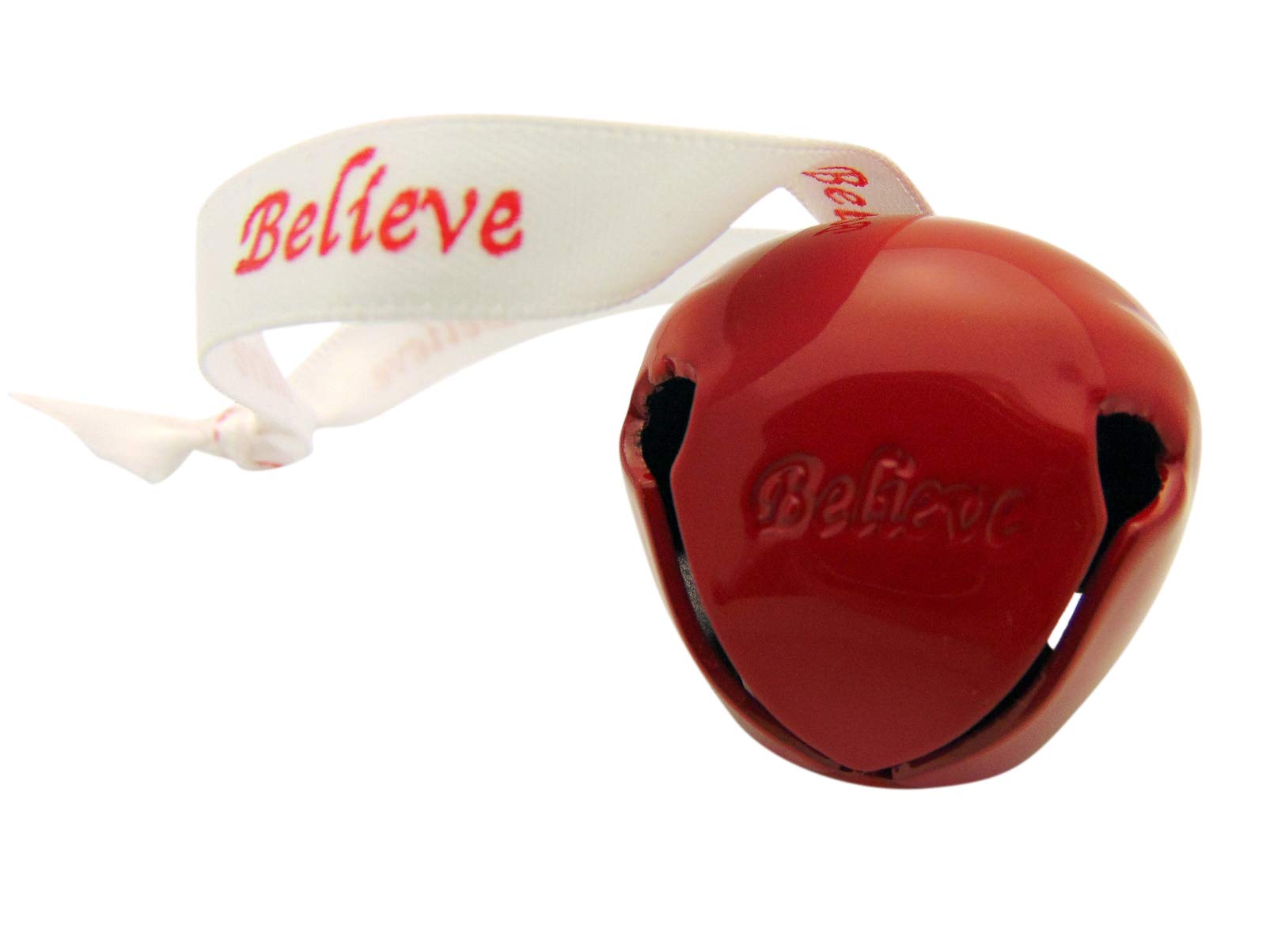 Red Believe Bell Christmas Tree Ornament with Ribbon & Storage Bag - Perfect for Holiday Decor, Gift Giving & Festive Home Decorations