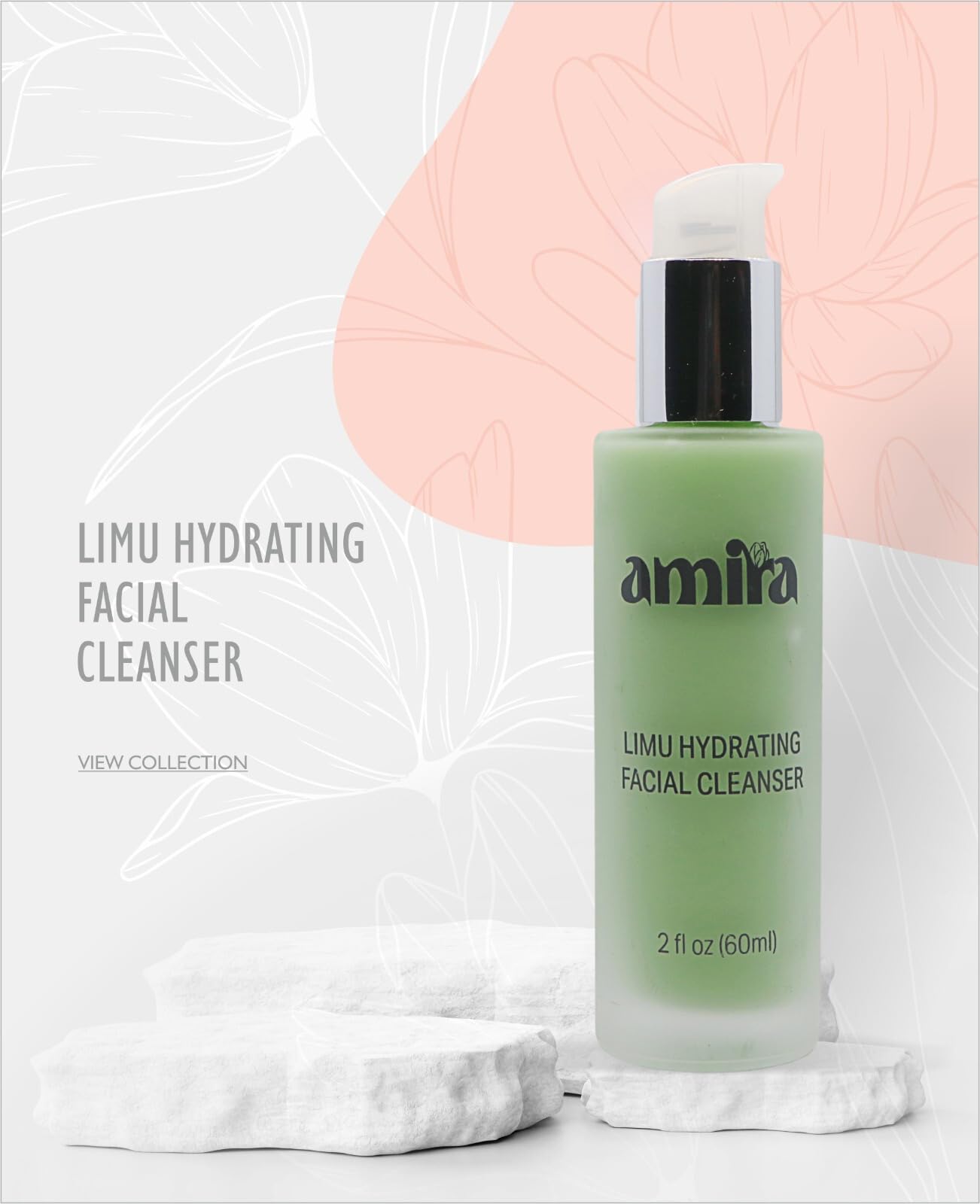 Amira Limu Hydrating Facial Cleanser for Dry & Sensitive Skin | Clean Beauty Gentle Foaming Face Wash | Perfect for Morning & Night Skincare Routine