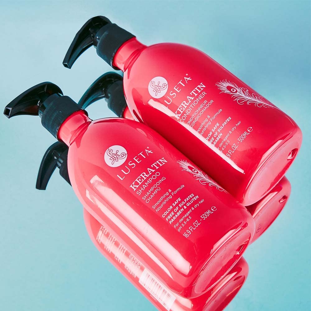 Luseta Keratin Shampoo and Conditioner Set - Sulfate Free 16.9 oz for Dry & Damaged Hair - Deep Moisturizing Treatment to Smooth & Repair Hair - Perfect for Women's Daily Hair Care Routine at Home or Salon