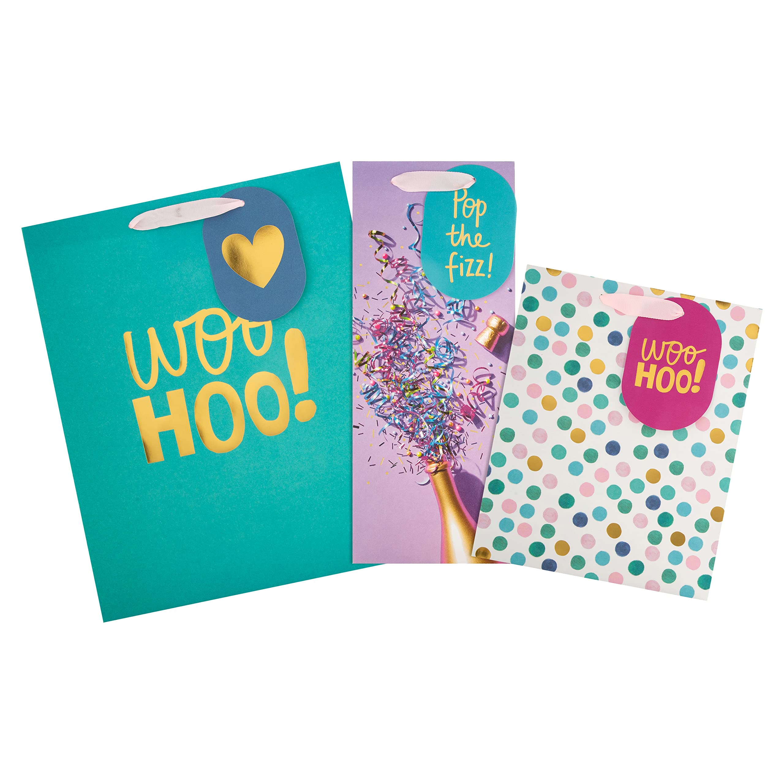Hallmark Gift Bag & Tag Bundle - 3 Designs for Birthdays, Parties & Gifting