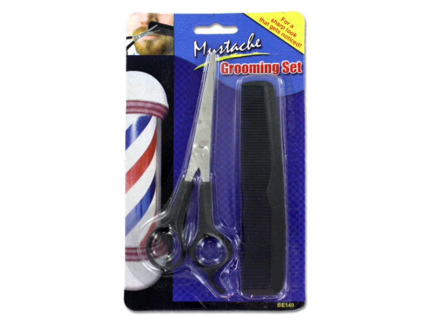 Bulk Mustache & Beard Grooming Kit - 144 Piece Set with Cosmetic Scissors | Professional Hair Care for Men | Perfect for Barbershops, Salons & Home Grooming