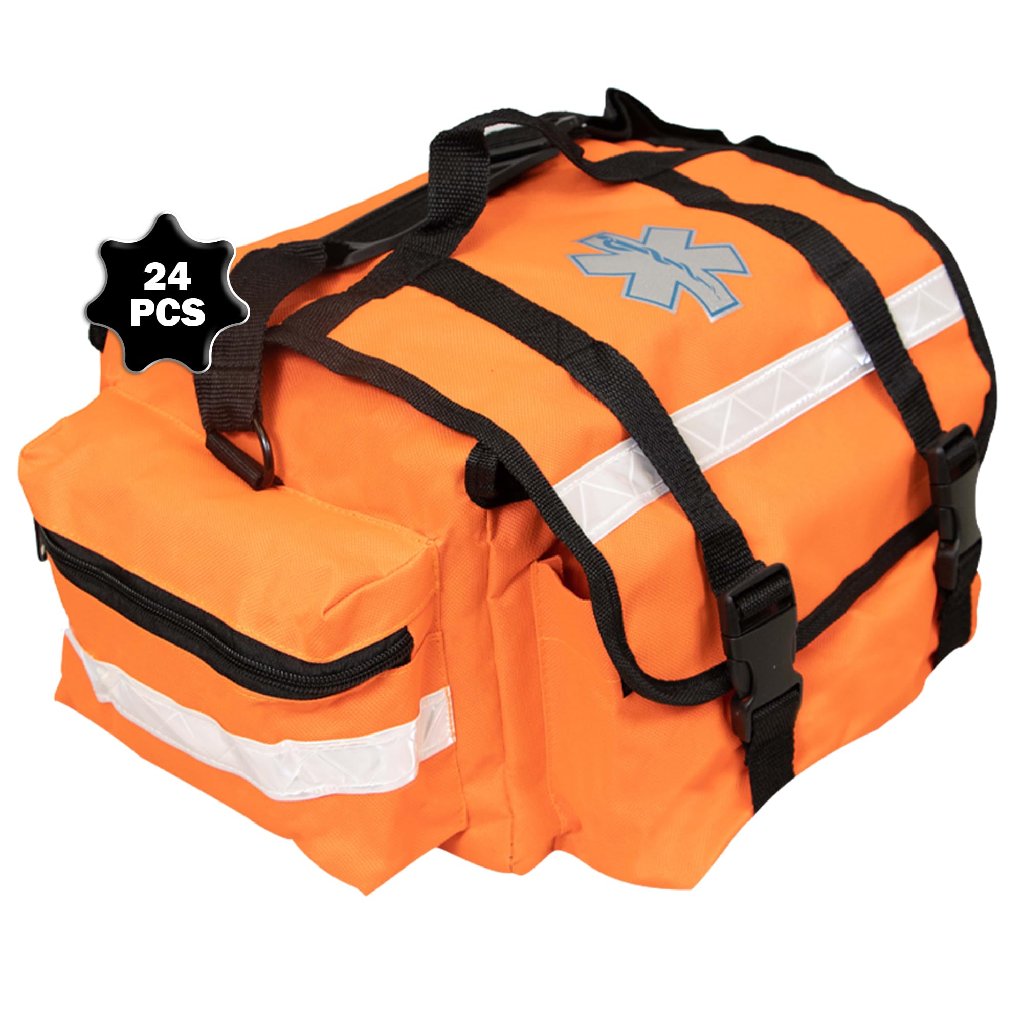 Primacare CSKB-RO74-O Case of 12 Empty First Responder Bags for Trauma, 17