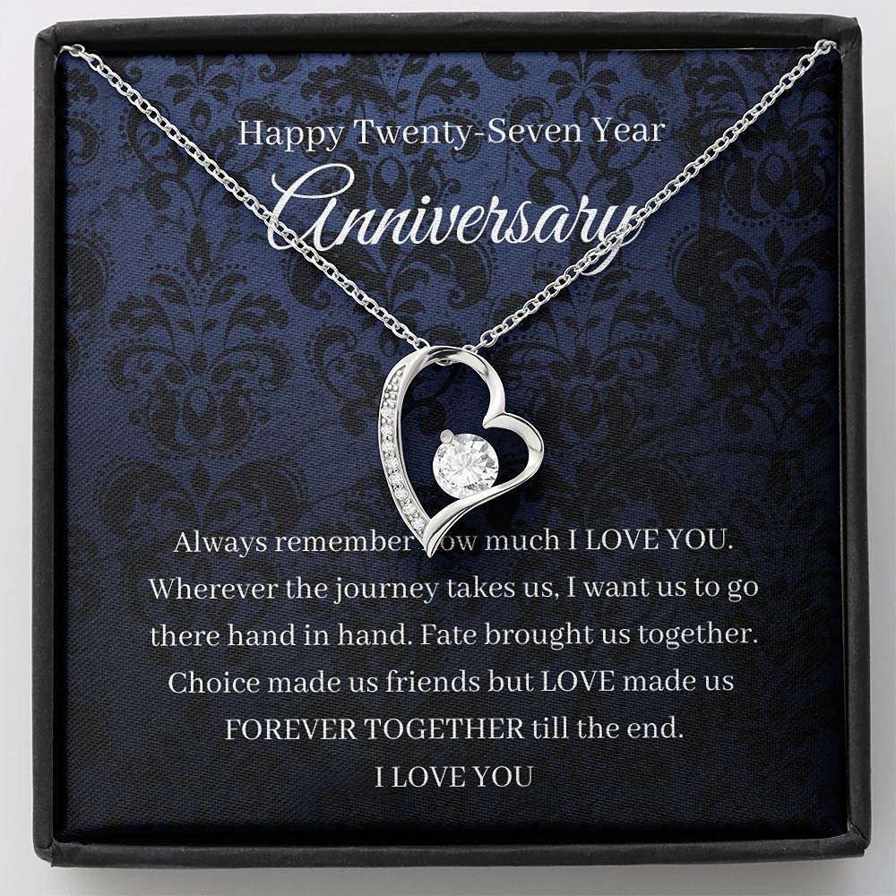 Handmade Personalized Heart Message Card Jewelry - 27th Wedding Anniversary Gift for Wife, Music Anniversary, 27 Year Gift for Her | Romantic Keepsake for Special Occasions & Celebrations