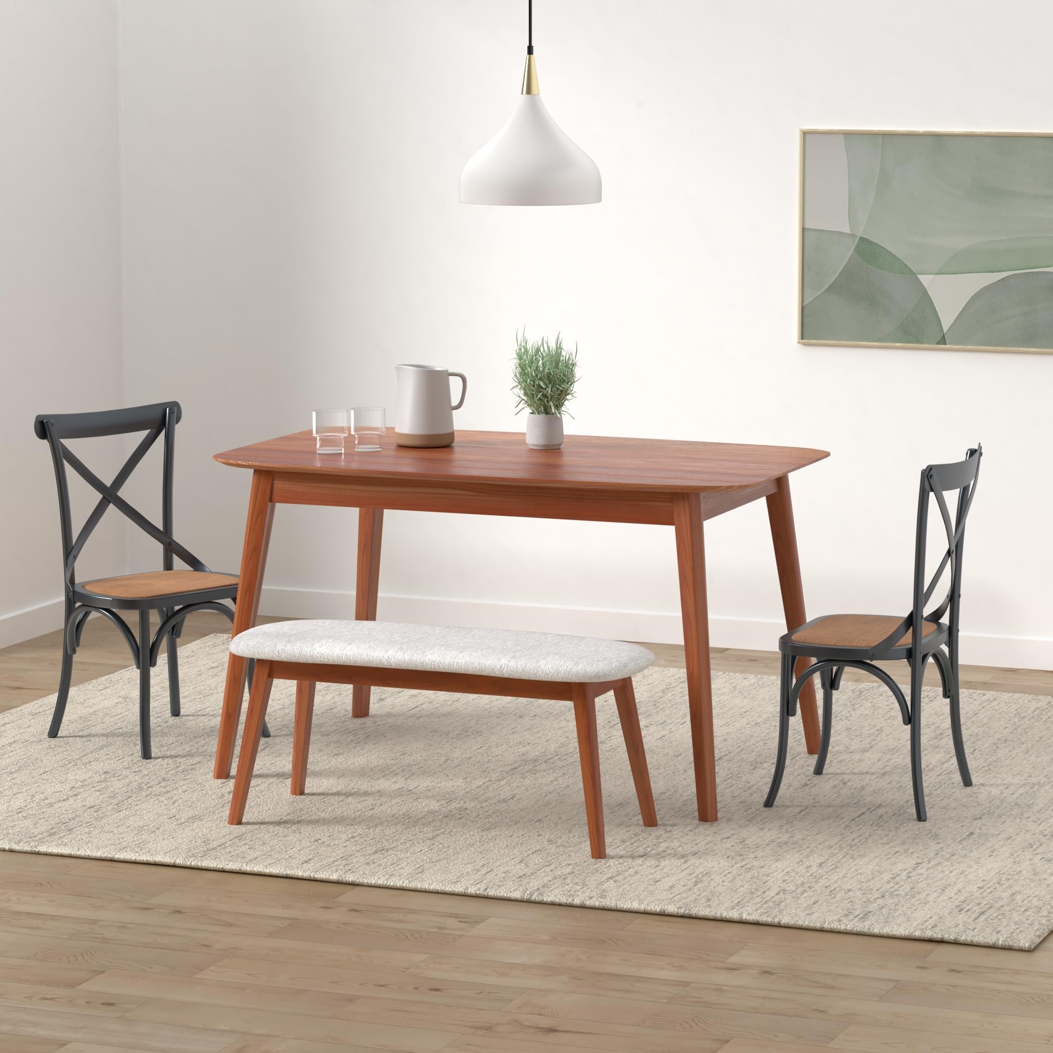 Poly and Bark Cafton Crossback Chair - Modern Black Dining Chair for Kitchen, Dining Room & Office - Comfortable & Stylish Seating Solution