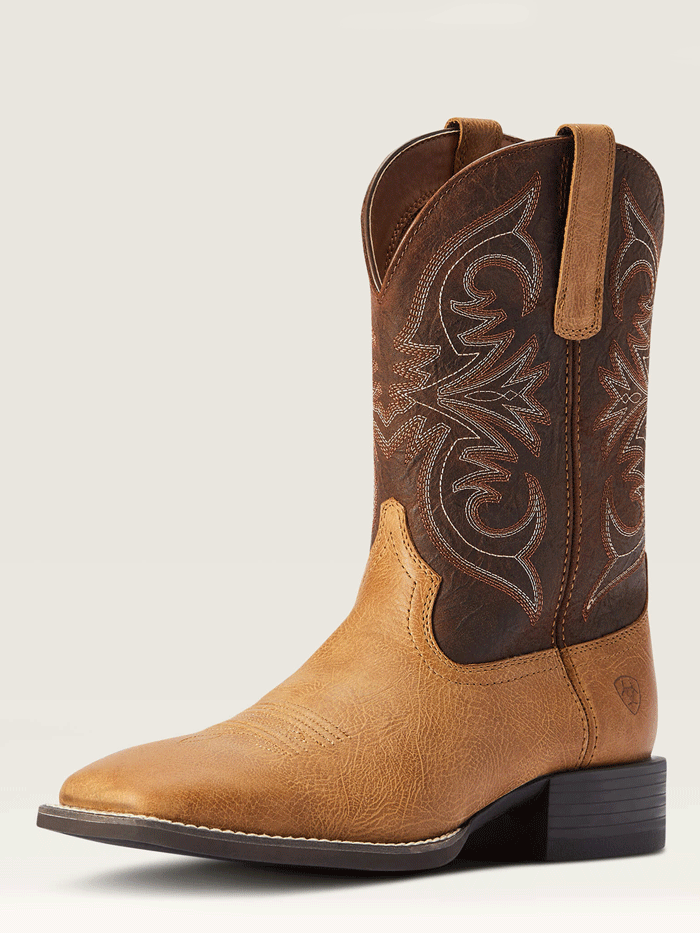 Ariat Men's Sport Pardner Western Boot - Matte Tan Buck - Durable Cowboy Boots for Riding, Work & Outdoor Activities