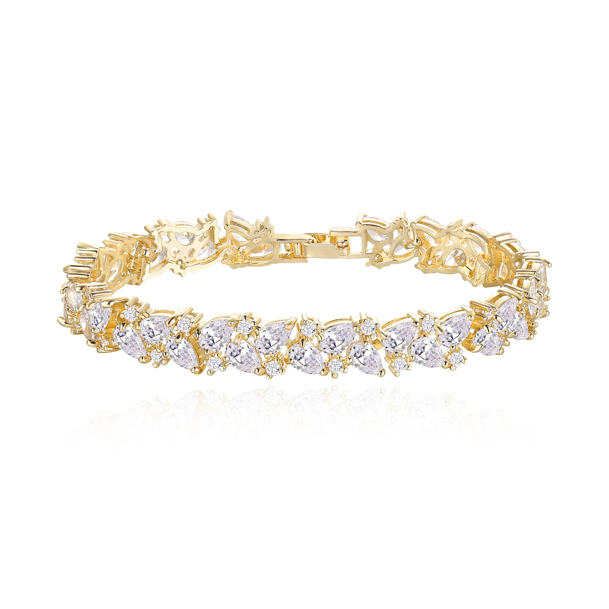 Elegant Crysdue Marquise Cubic Zirconia Tennis Bracelet - 7.5