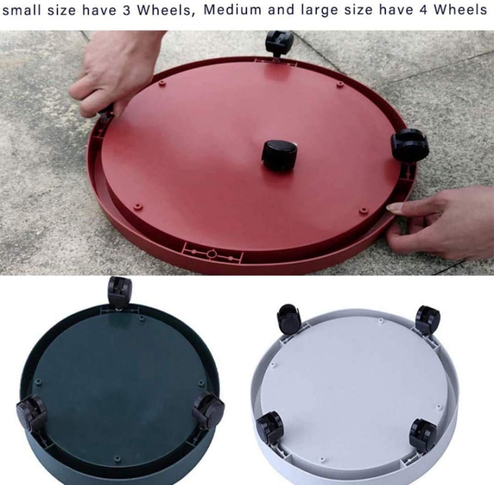 XD Designs Round Plant Caddy with Wheels - Heavy Duty Removable Plastic Flower Pot Tray & Stand for Home Garden - Universal Wheeled Base for Potted Plants - Green (Small) | Indoor/Outdoor Plant Mobility Solution for Easy Moving & Cleaning