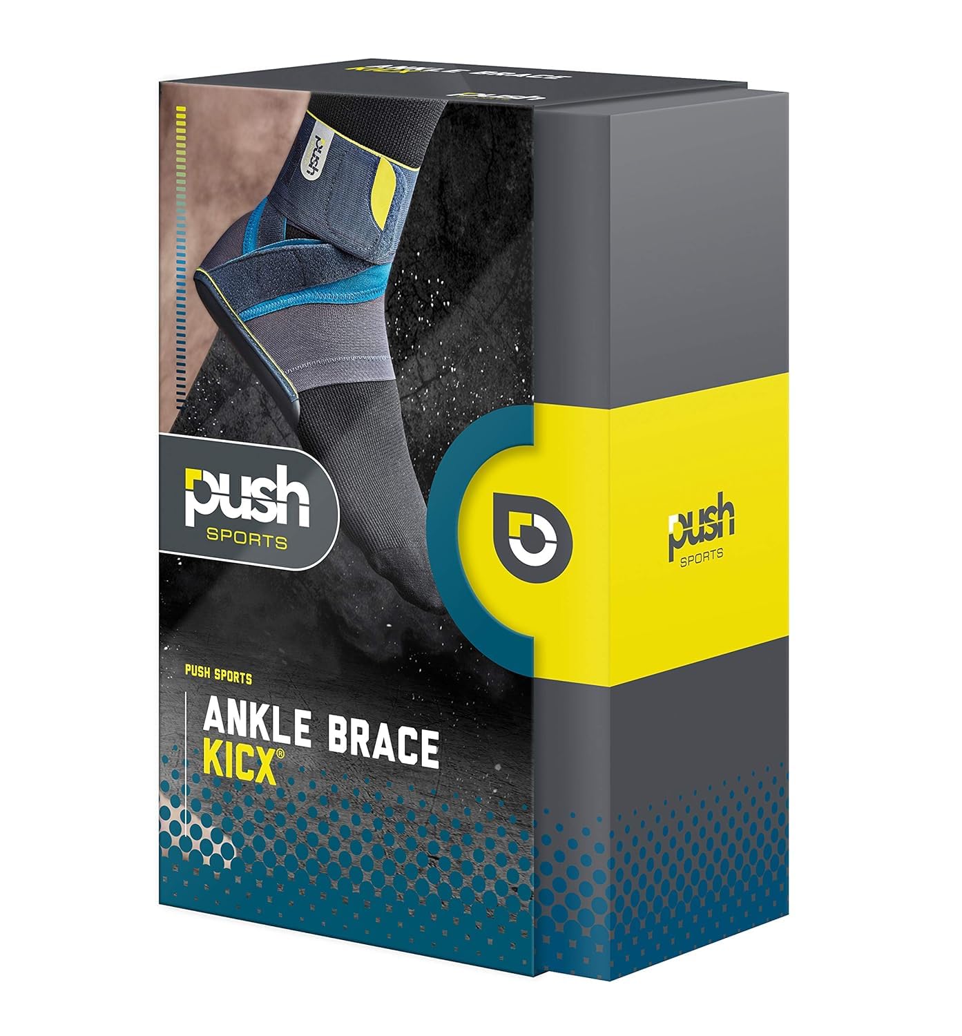 Push Sports Ankle Brace Kicx - Easy-on Support for Sprains & Injuries, Pro Taping Technology (Left Small) - Ideal for Running, Basketball & Active Lifestyles