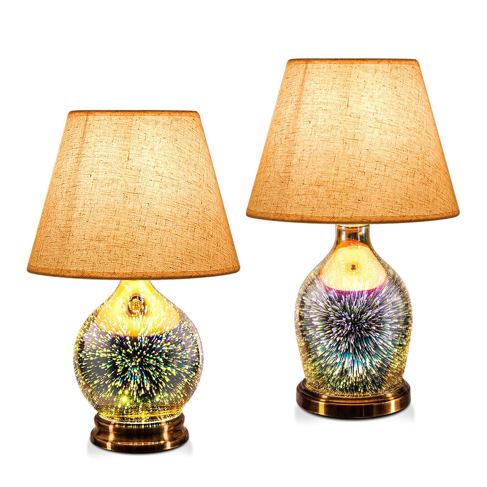 Porseme Table Lamp with Aladdin Style and Vase Set - Includes LED Bulbs - Perfect for Bedroom, Living Room & Office Decor
