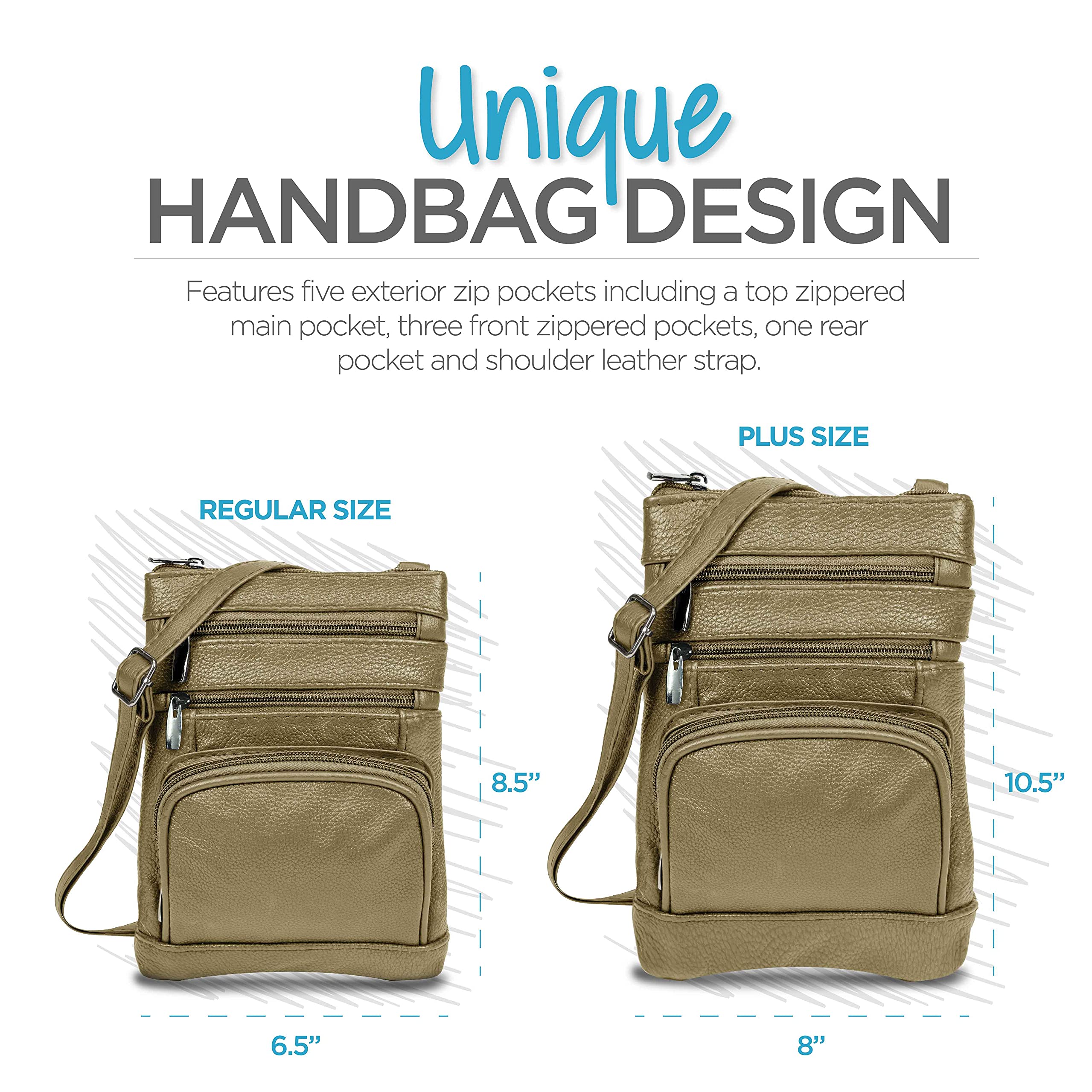 Stylish Krediz Leather Crossbody Purse for Women - Adjustable Strap Multi-Pocket Handbag | Soft & Durable Genuine Leather | Perfect for Travel, Shopping & Everyday Use