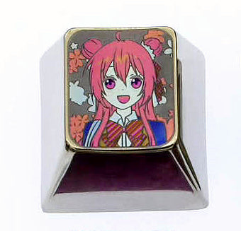 Custom 1U Titanium Alloy Keycaps - Hand-Carved Anime Art Design (Matsuzaka Satou & Akurajima Mai) - Durable Metal Decorative Keycaps for Mechanical Keyboards - Perfect for Gaming, Typing & Collectors