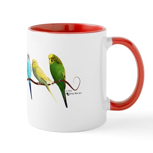 White/Red Inside - Parakeets & Cockatiels Mugs