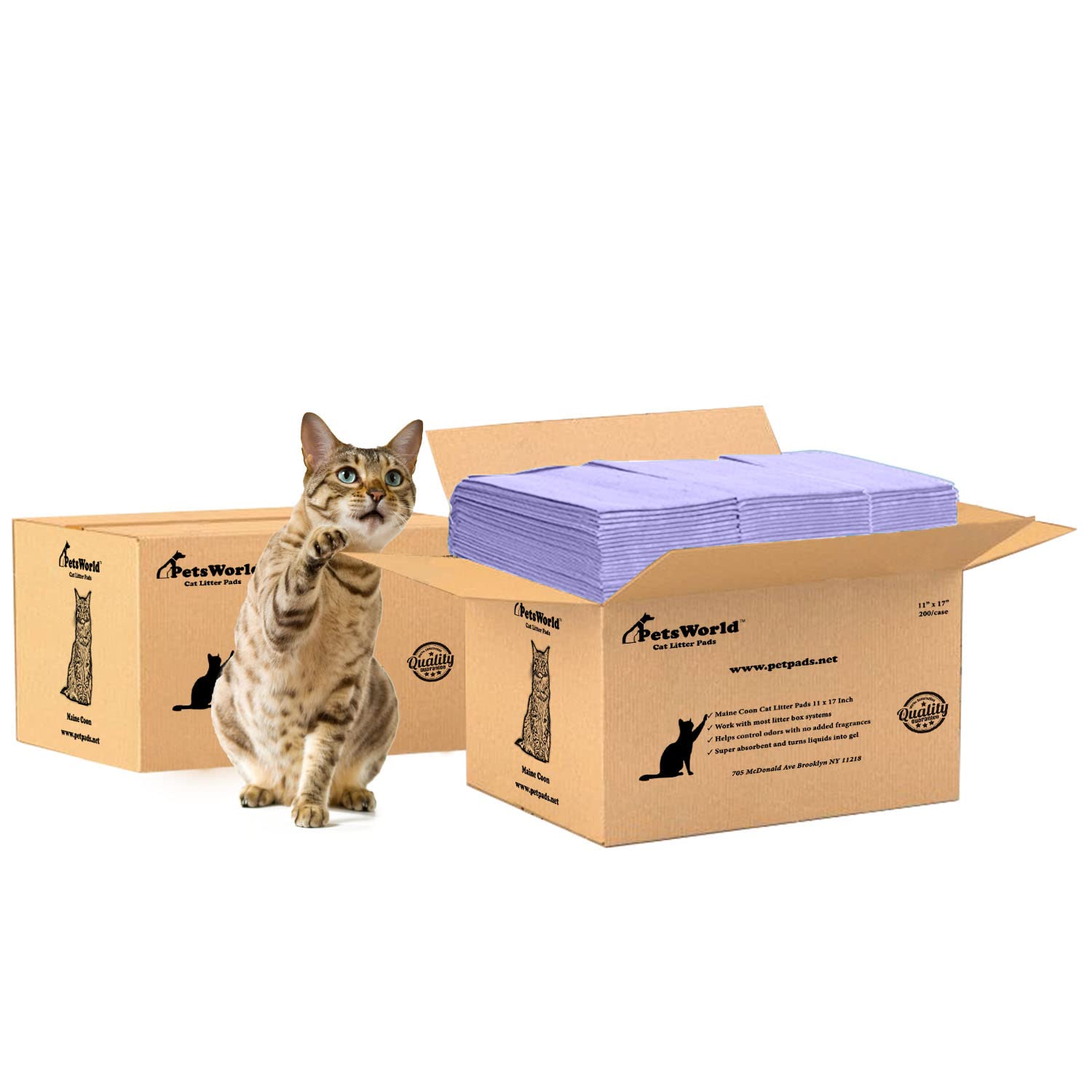 PETSWORLD Cat Pad Refills for Tidy Cats Breeze Litter System - 400 Pads | Super Absorbent & Odor Control | Perfect for Multi-Cat Homes & Small Spaces