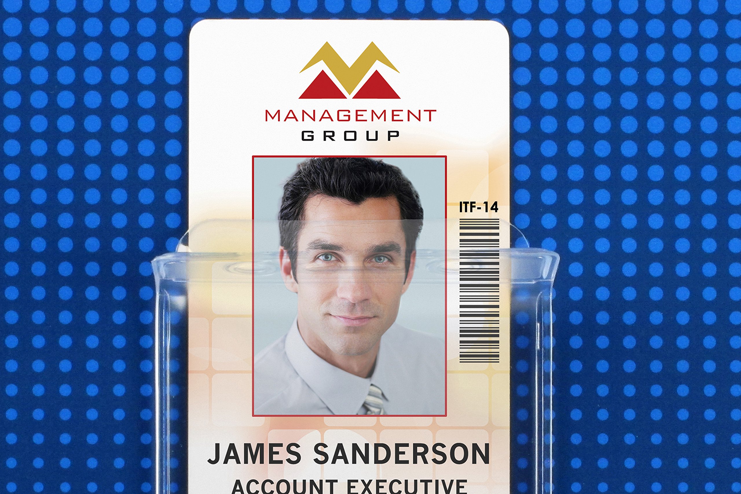 Specialist ID 100 Clear Vertical Badge Holders With Fold Over Top Flap - Premium Plastic ID Card Holders for Security, Events & Workplace Identification