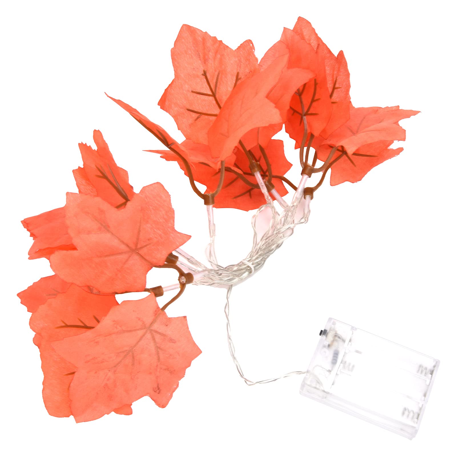 Maple Leaf LED String Lights - 10 LED Battery Powered Fall Decorations for Thanksgiving, Halloween, Christmas - Perfect for Courtyard, Garden, Party & Home Decor