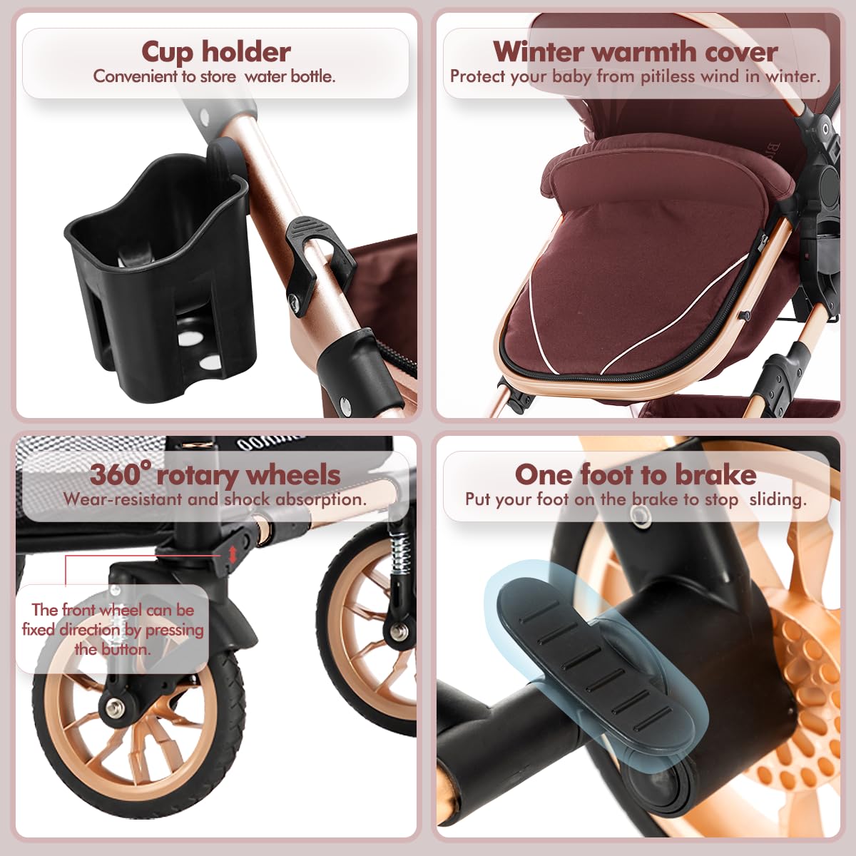 Blahoo Baby Stroller for Toddlers - Lightweight Foldable Aluminum Alloy Stroller with Adjustable Backrest & Reversible Seat | Perfect for Newborns, Infants & Travel | Ideal for Shopping, Park Walks & Family Outings