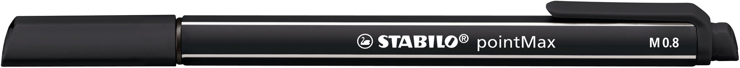 STABILO PointMax Nylon Fiber Tip Pens - 4 Pack, Medium Tip, Black - Ideal for Office, School, Note Taking & Art Projects