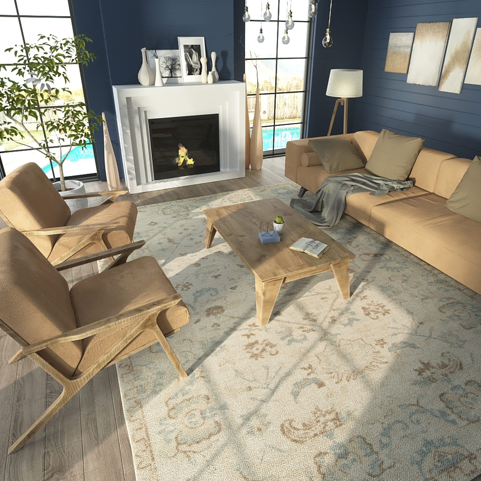 Ana Beige Wool Area Rug - Soft & Durable Handmade Wool Rug for Living Room, Bedroom, or Office - Perfect for Cozy Home Decor