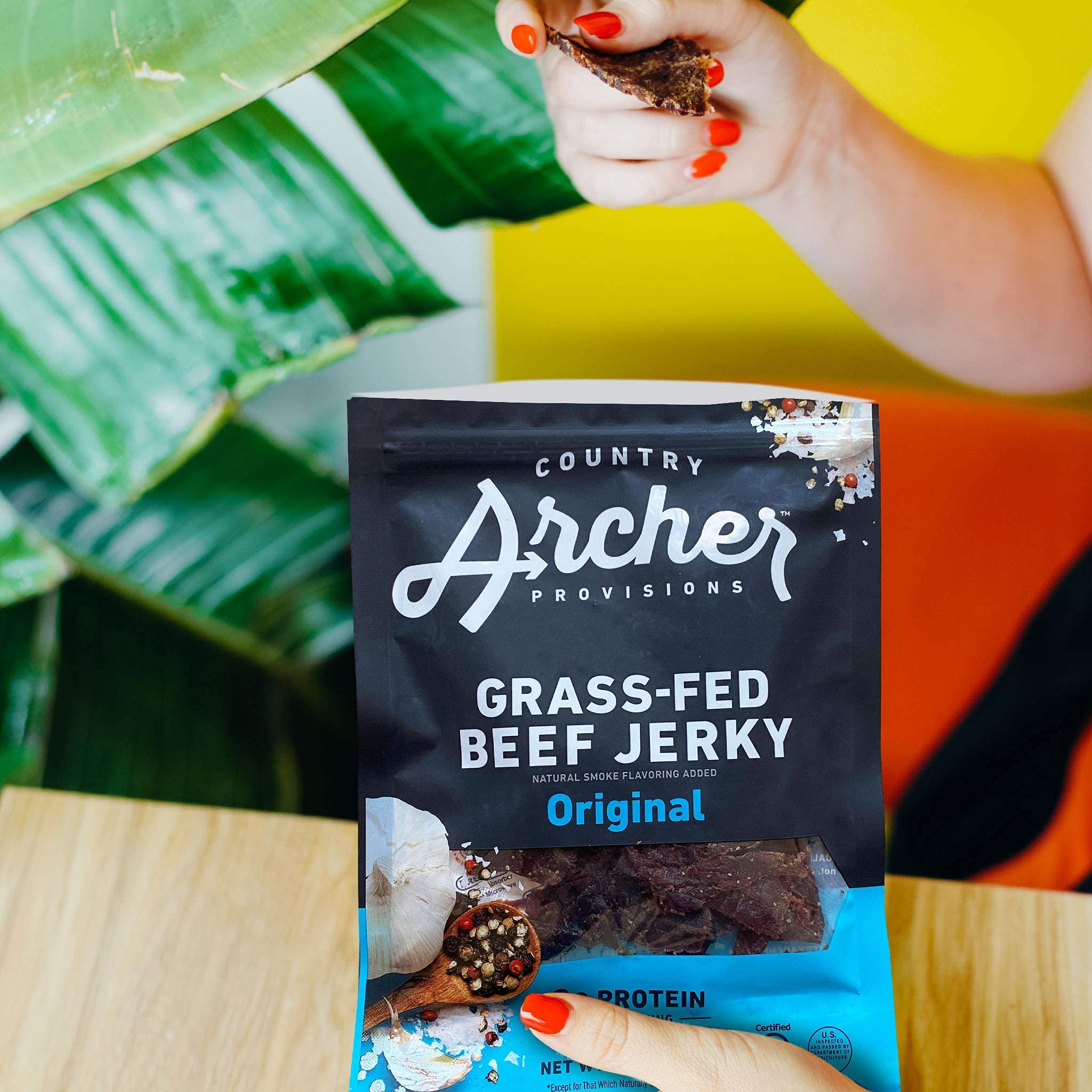Country Archer Grass-Fed Beef Jerky Variety Pack - 3 Pack of 2.5oz Premium Beef Jerky Snacks with Original, Mango Habanero & Teriyaki Flavors | High Protein Keto-Friendly Snack for Hiking, Camping & Office | Gluten-Free Natural Meat Jerky