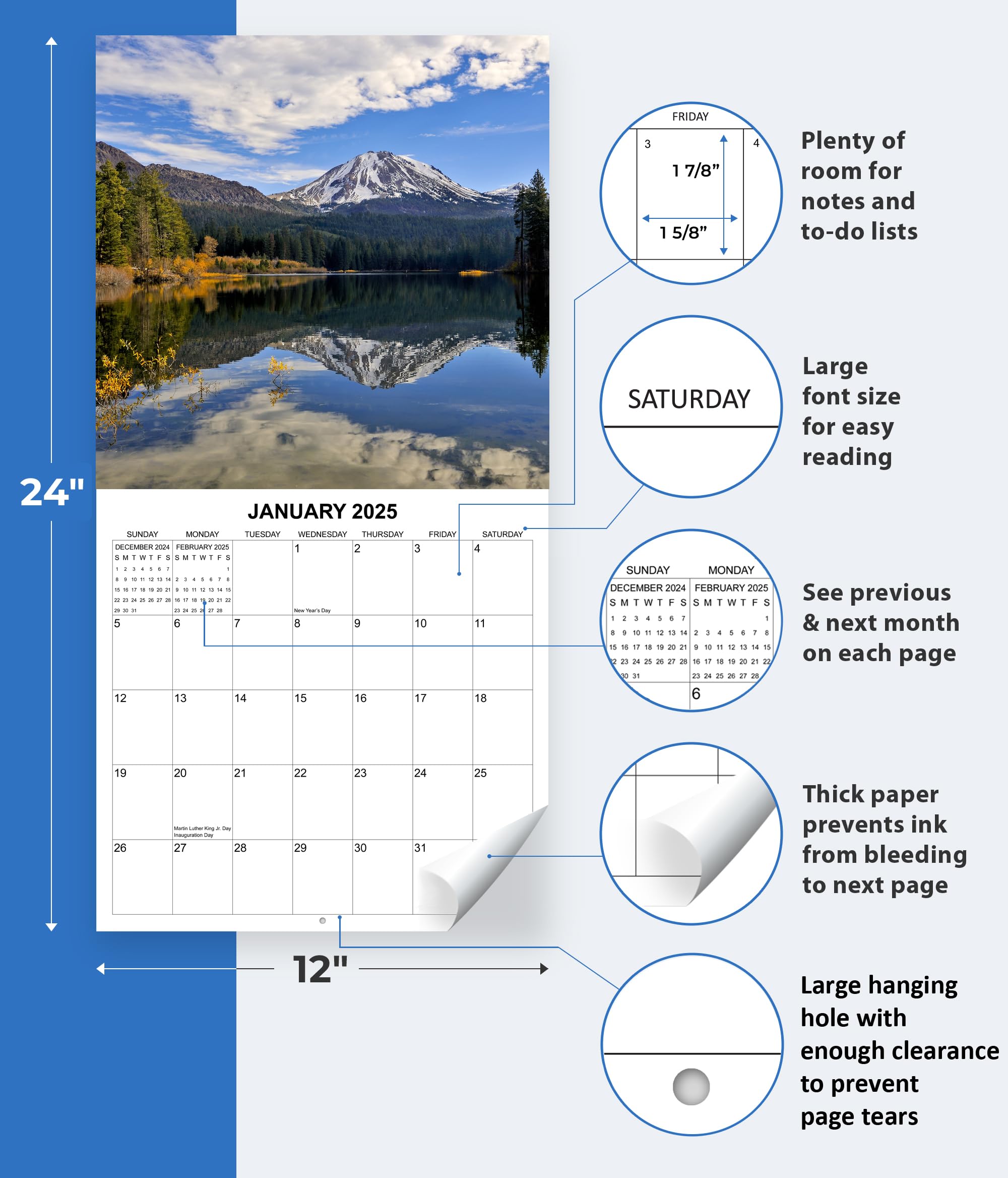 2025 California National Parks Monthly Wall Calendar - 12