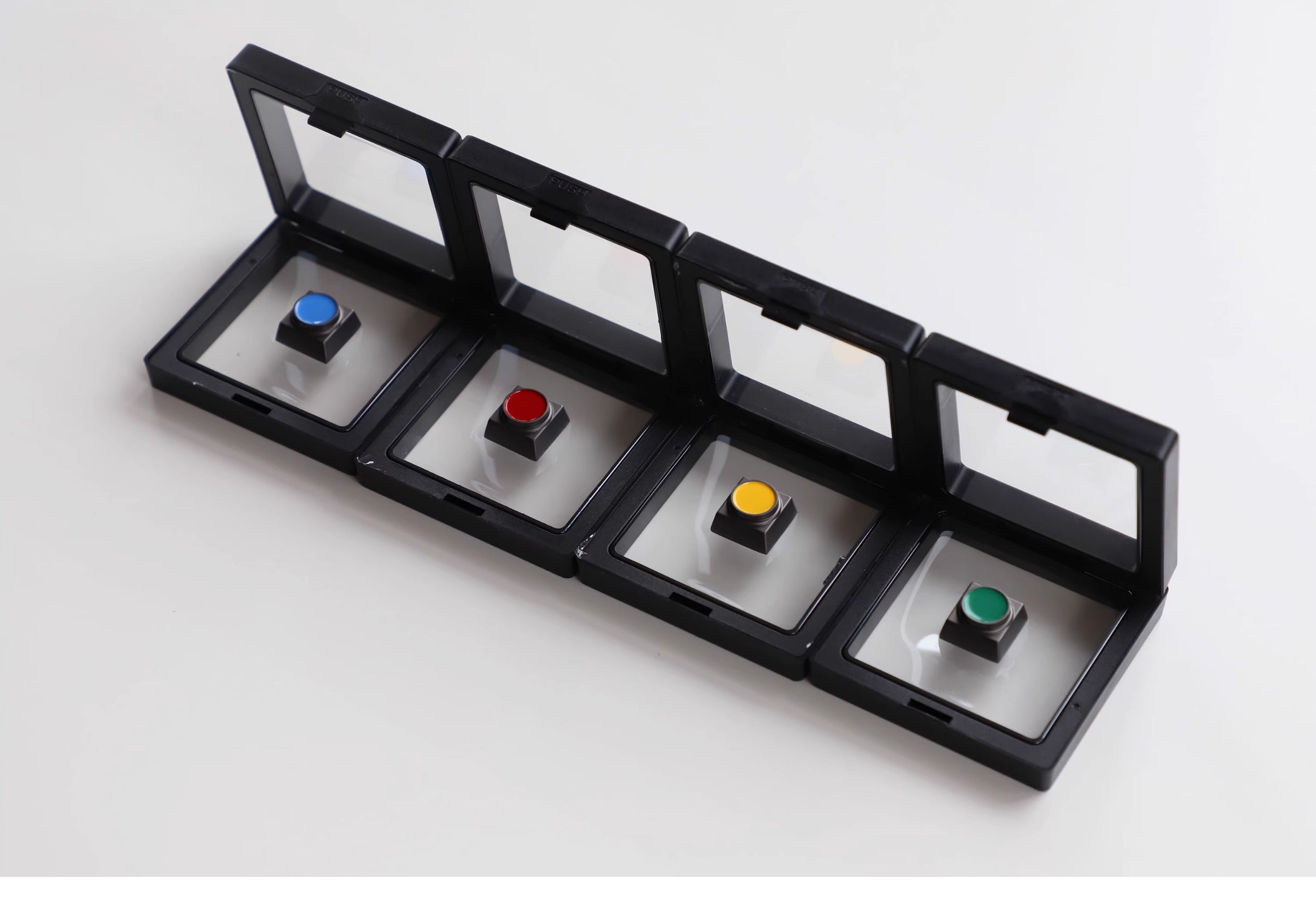 Custom 4-Color Traffic Light Buttons - Durable Metal Keycaps for Mechanical Keyboards | Perfect for Gamers, Programmers & Office Work