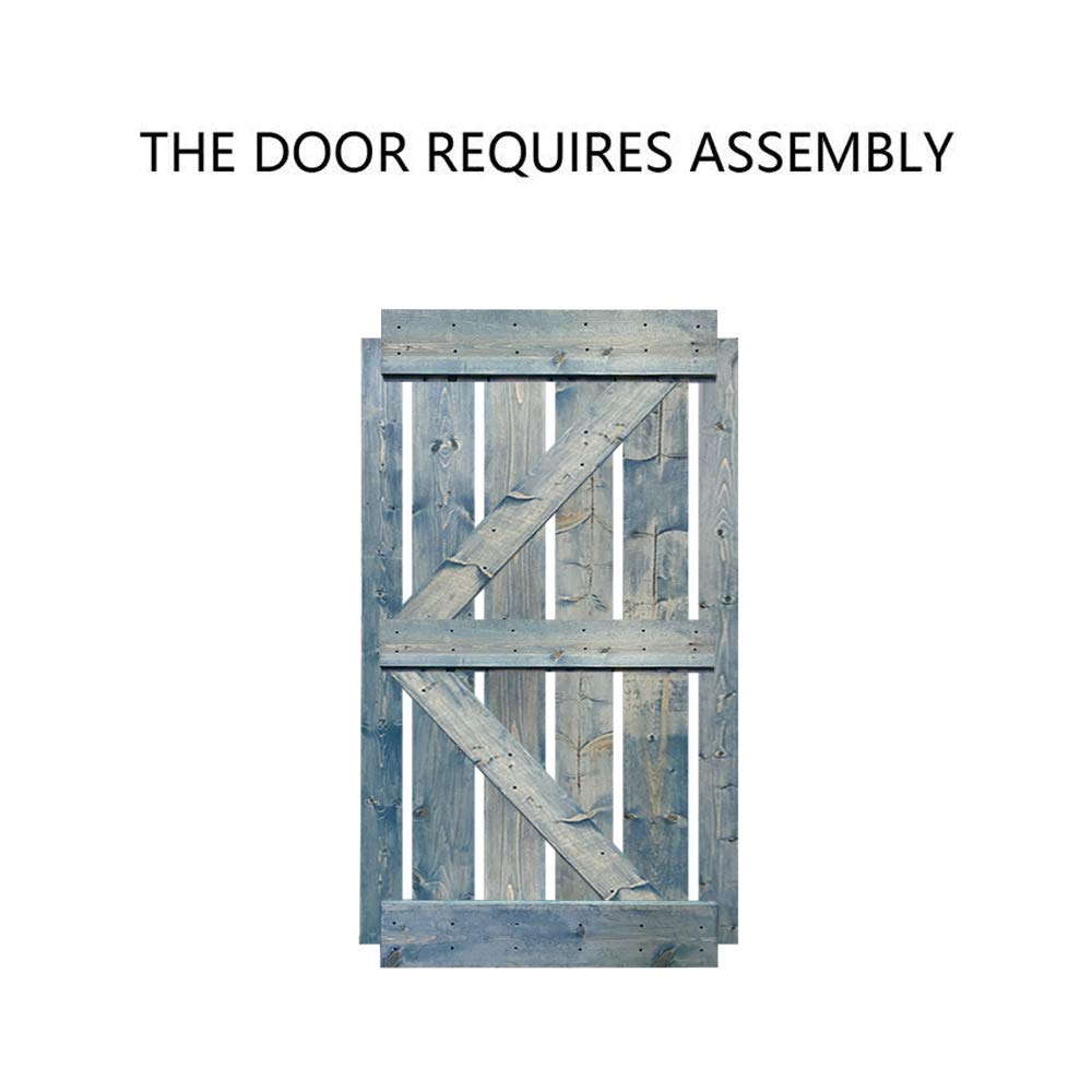 TMS Paneled Wood Colonial Maple Stained K Series DIY Barn Door with Sliding Hardware Kit - 84