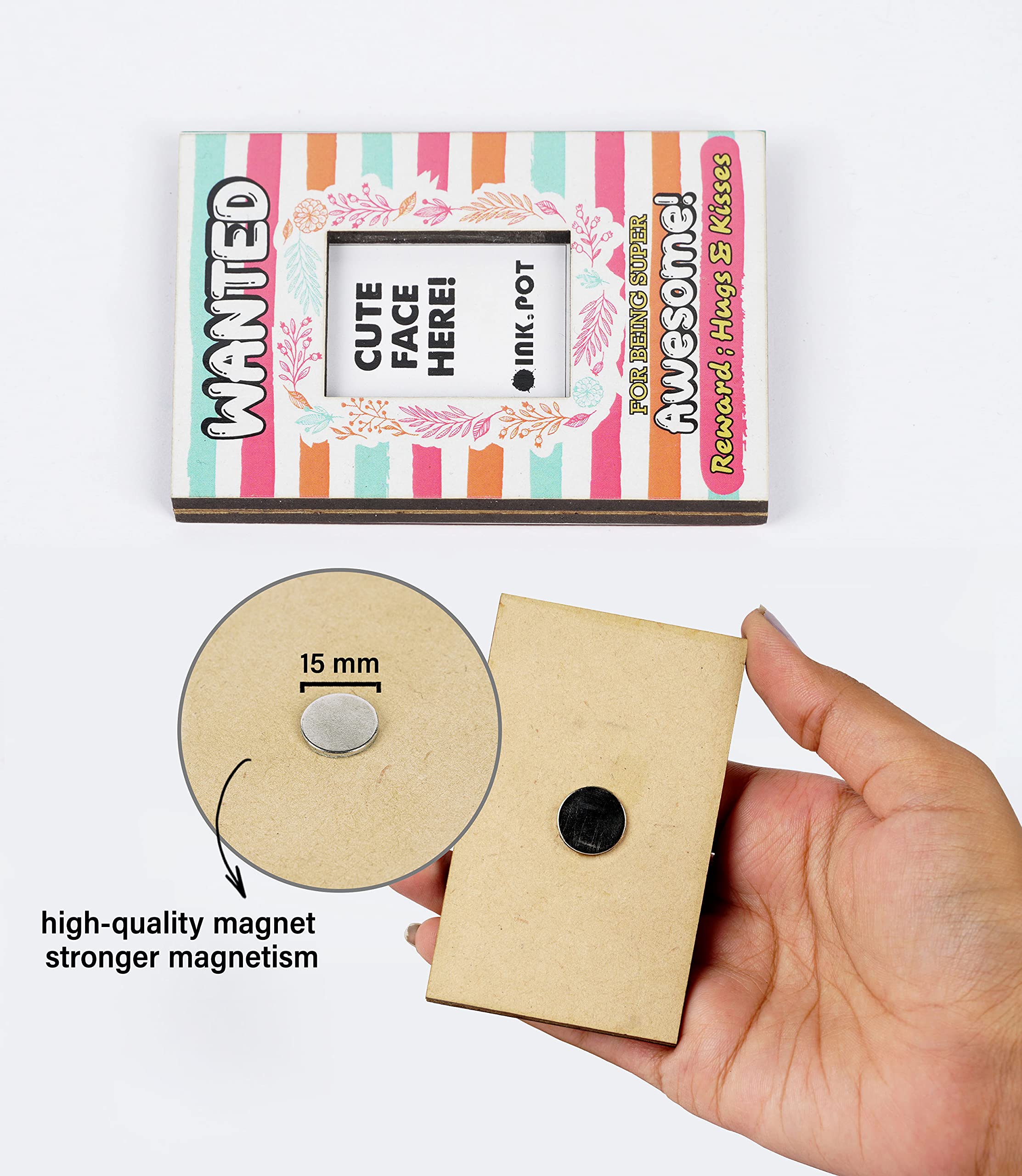 Super Awesome Magnetic Photo Frame for Refrigerator - Mini Picture Frame for Kids, Couples & Anniversaries (9x5.5cm) - Perfect for Kitchen Decor, Office Memories & Gift Giving
