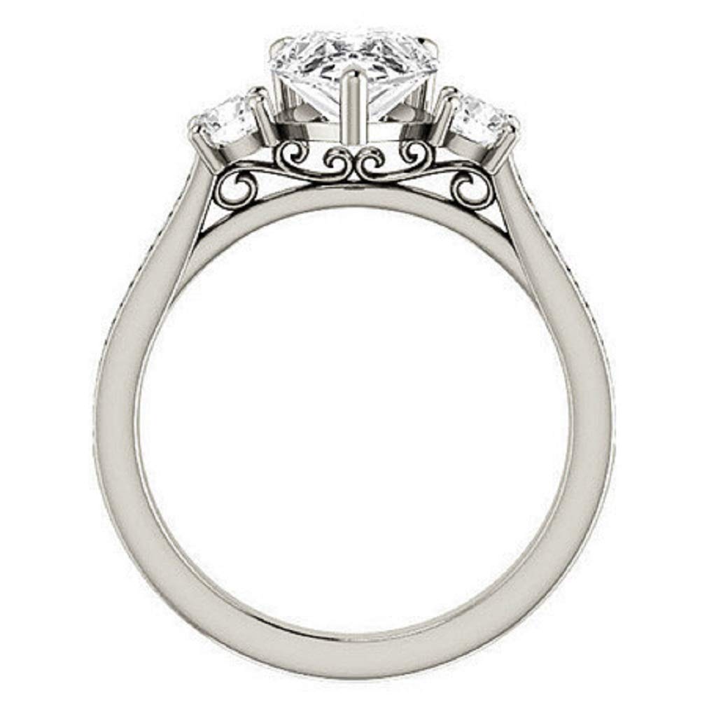 2.50CT Pear Cut Three Stone Moissanite Bridal Set - VVS1 Clarity Colorless Diamond Alternative in 925 Sterling Silver | Engagement & Wedding Ring Set | Perfect Gift for Anniversaries, Proposals & Special Occasions