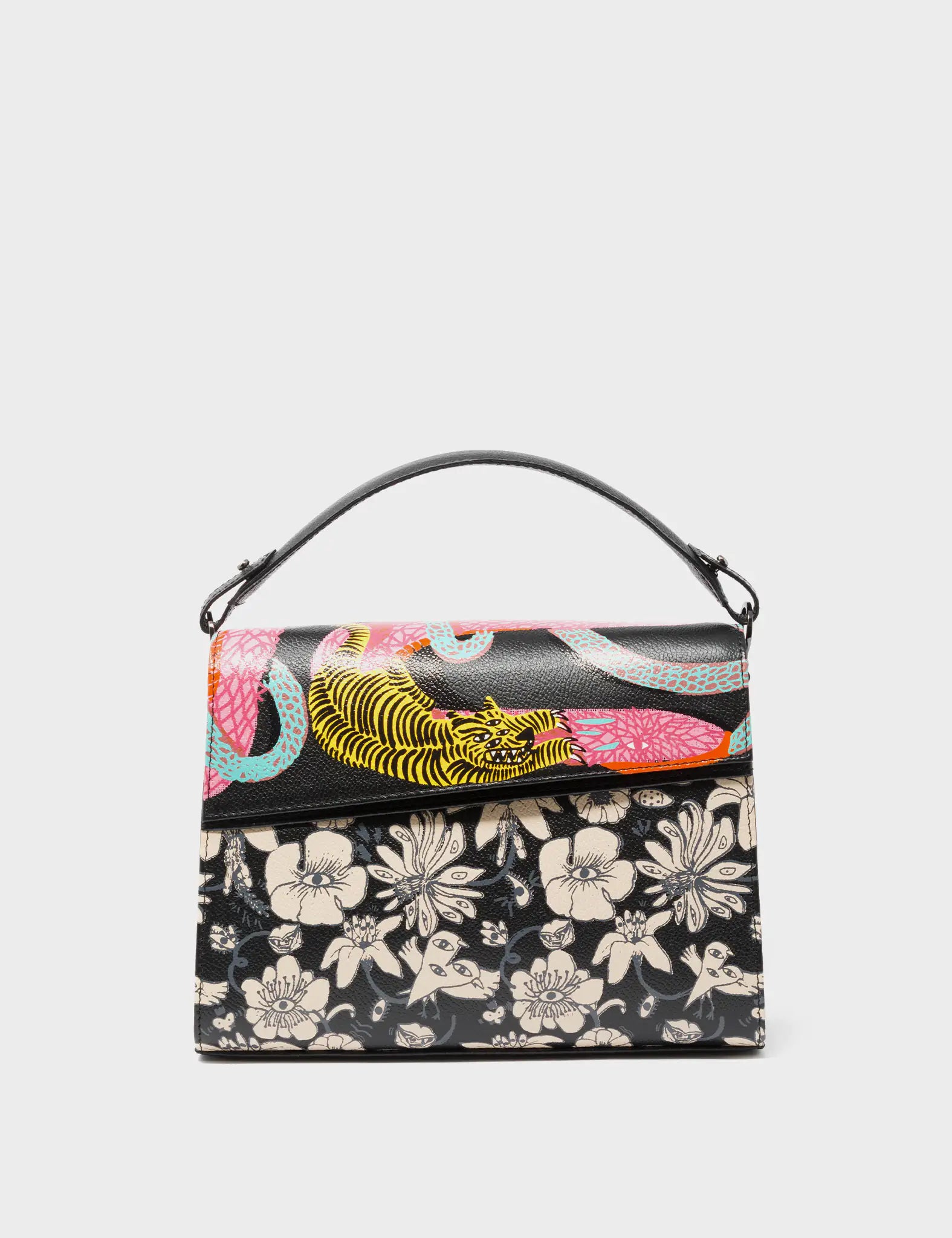 Anastasio Medium Crossbody Handbag - Genuine Black Leather Bag with Tangle Tales Design | Perfect for Work, Travel & Everyday Use