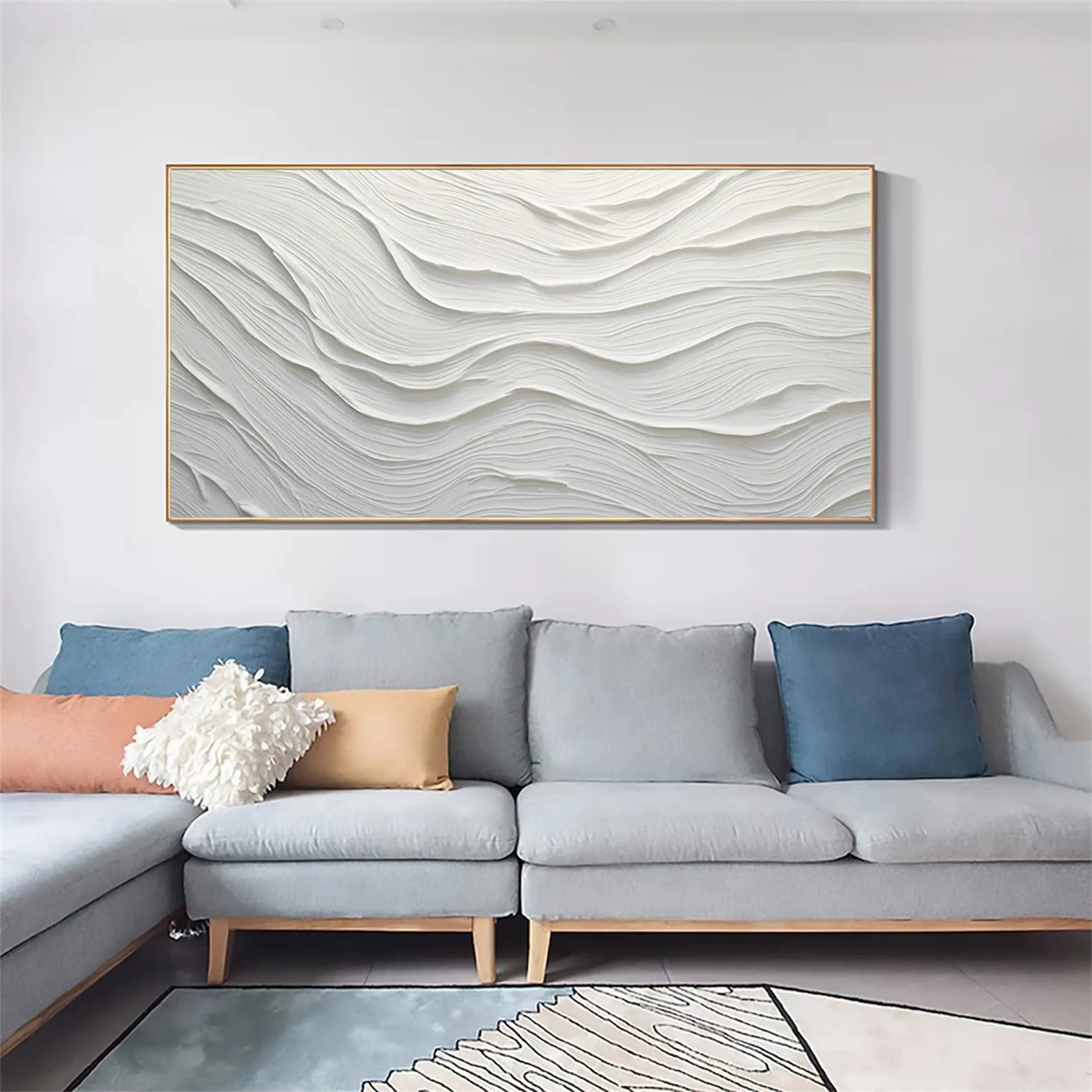 White Minimalist Textured Painting Canvas - Premium Artist Blank Canvas for Acrylic & Oil Painting - Perfect for Home Decor, Office Wall Art & DIY Projects | #MM180