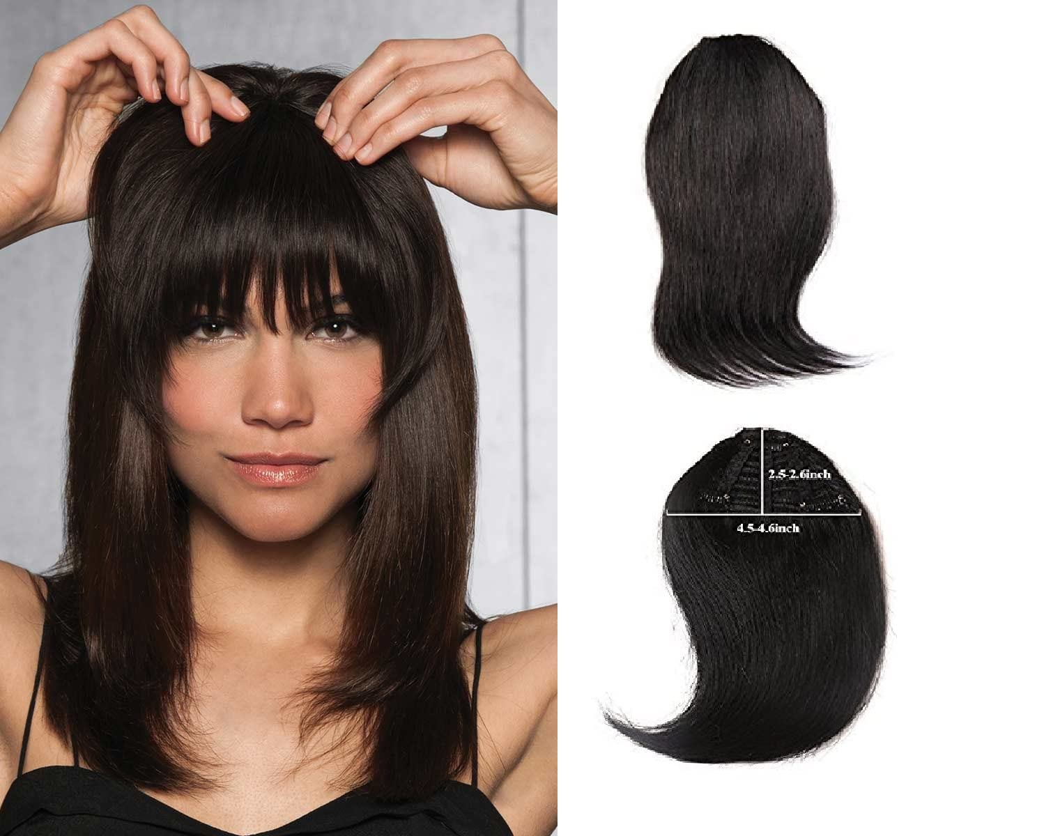 TRESSED UP Clip On Human Hair Fringe Extension - Natural Looking Front Bangs for Women & Girls | Real Hair Bangs for Instant Volume & Style | Perfect for Parties, Weddings & Everyday Wear