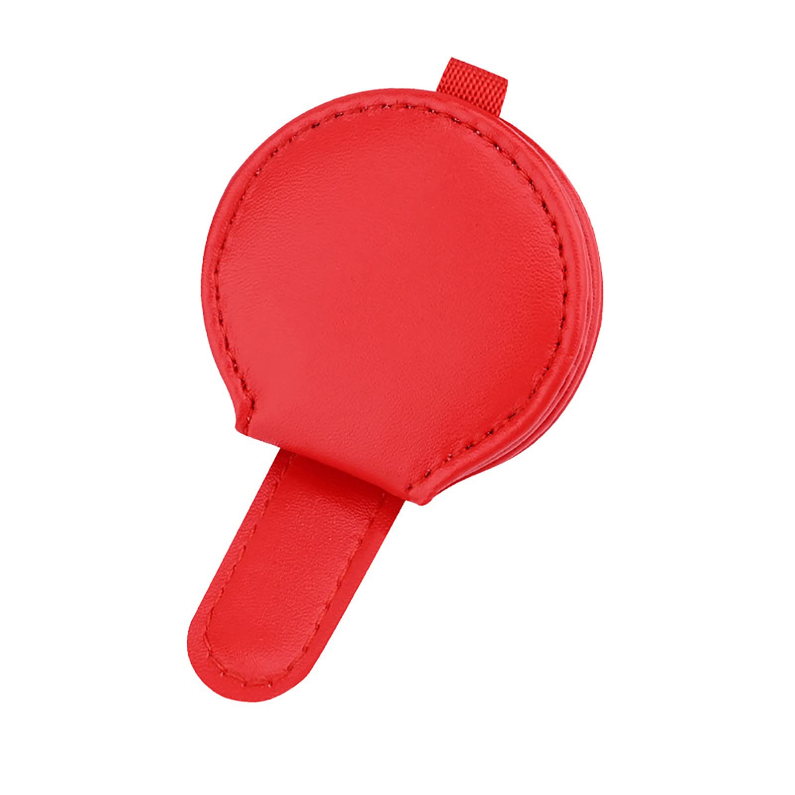 Car Sunglasses Holder - Magnetic Leather Eyeglass Clip for Sun Visor, Card Mount & Flick Light Accessory, Red One Size - Perfect for Driving, Commuting & Road Trips