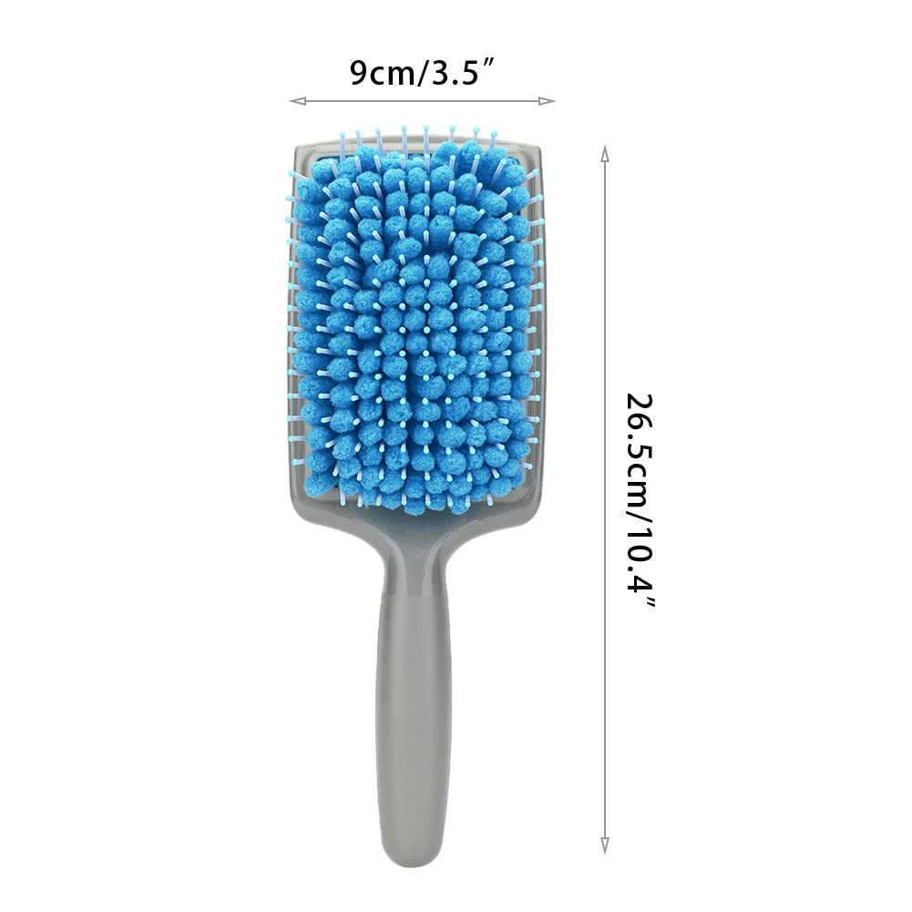 Cocoarm Quick-Dry Hair Brush - Anti-Static Microfiber for Scalp Massage & Styling (Blue)