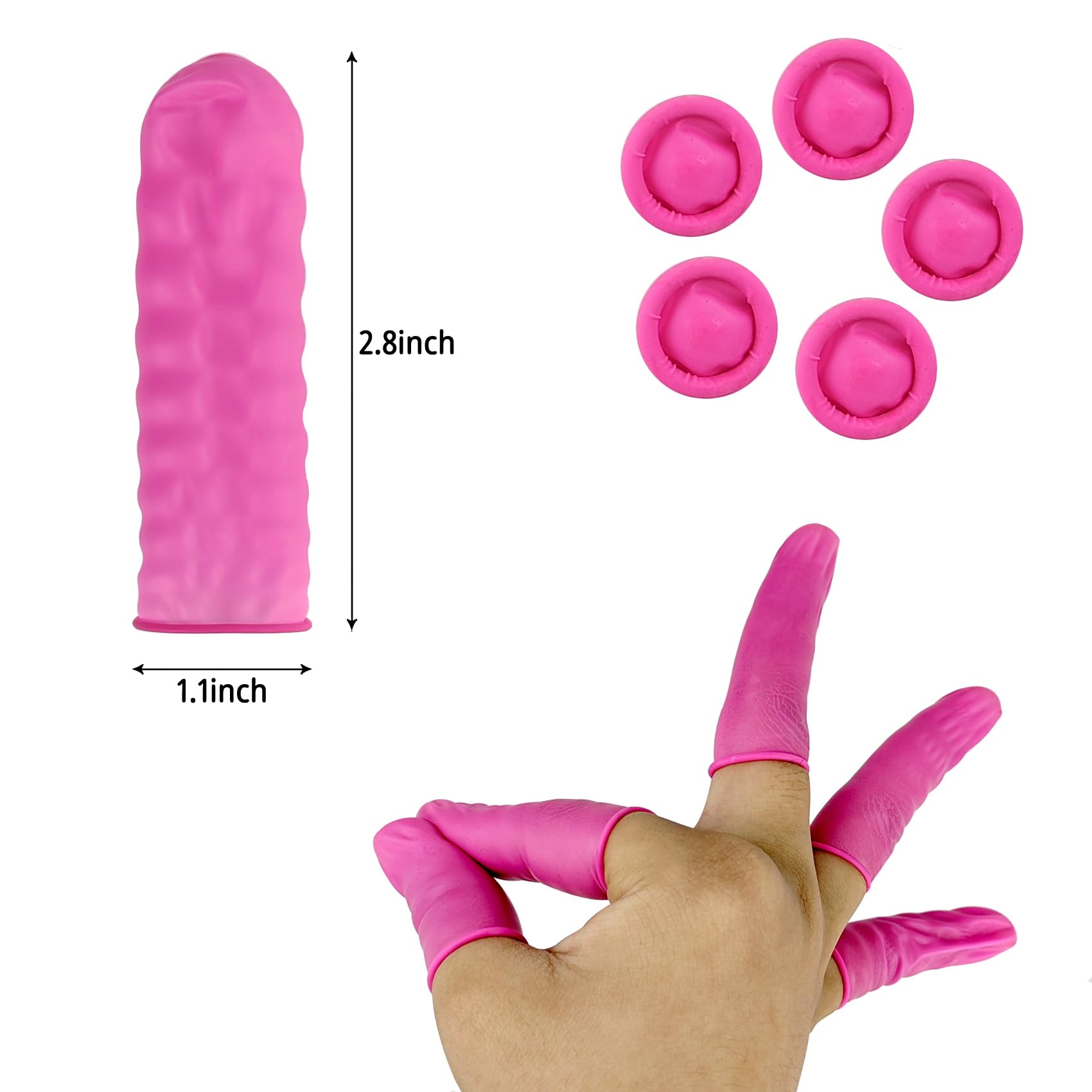 200 Pcs Disposable Latex Finger Protectors - Anti-Static Finger Covers for Medical, Food Handling & Electronics - Keep Hands Dry & Clean (Pink, Medium) - Perfect for Nurses, Chefs & Lab Technicians
