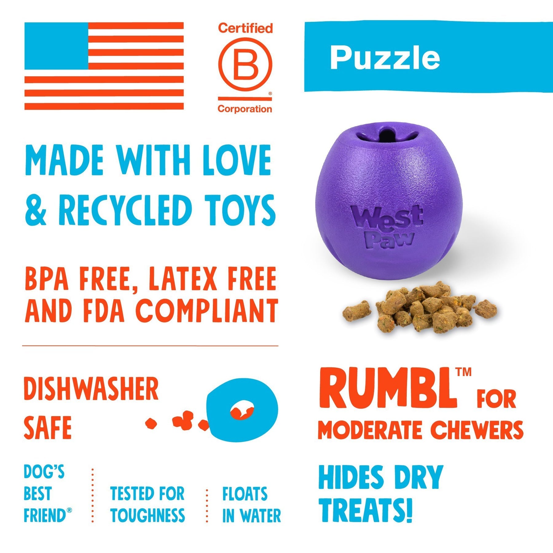 Durable Dog Chew Toy for Aggressive Chewers - Interactive Treat Dispenser for Large & Small Dogs - Perfect for Training, Playtime & Mental Stimulation