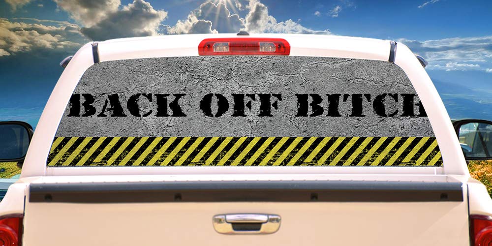 SignMission 'Back Off Bitch' Rear Window Vinyl Decal - HD Graphics, Professional Grade Weatherproof Material, Universal Fit for Full Size Trucks (Car Wash Safe, Made in USA) - Perfect for Truck Enthusiasts & Road Safety
