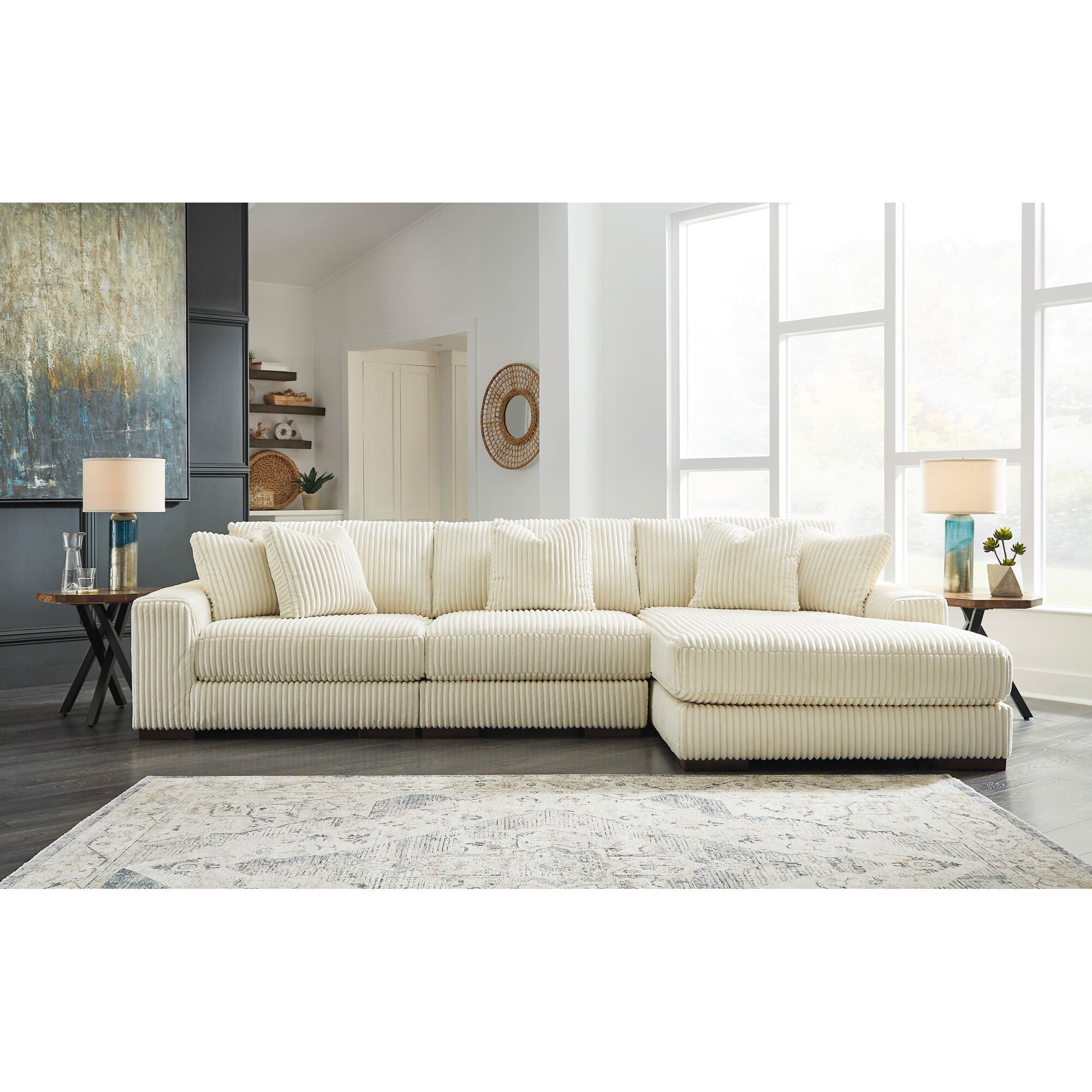Lindyn 3-Piece Right Chaise Sectional Sofa Set - Modern Living Room Furniture for Small Spaces | Perfect for Apartments, Condos & Cozy Family Gatherings