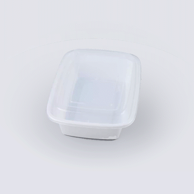 38 oz White Rectangle Plastic Food Storage Containers with Clear Lids - Microwave Safe Takeout Boxes (8.75