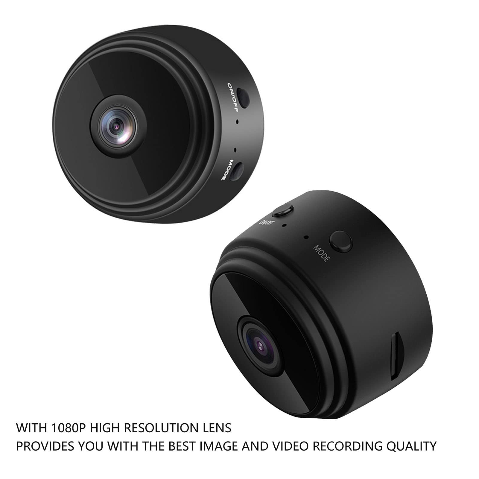 A9 WiFi Indoor Security Camera - 1080P HD Wireless Pet & Baby Monitor with Magnetic Mount - Mini Home Surveillance Camera (Black) for Nursery, Pet Room & Office Monitoring