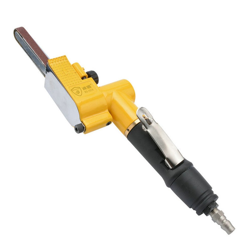 3/8 Inch Air Belt Sander - Pneumatic Mini Belt Grinder with Sanding Belts for Woodworking, Metal Polishing & DIY Projects