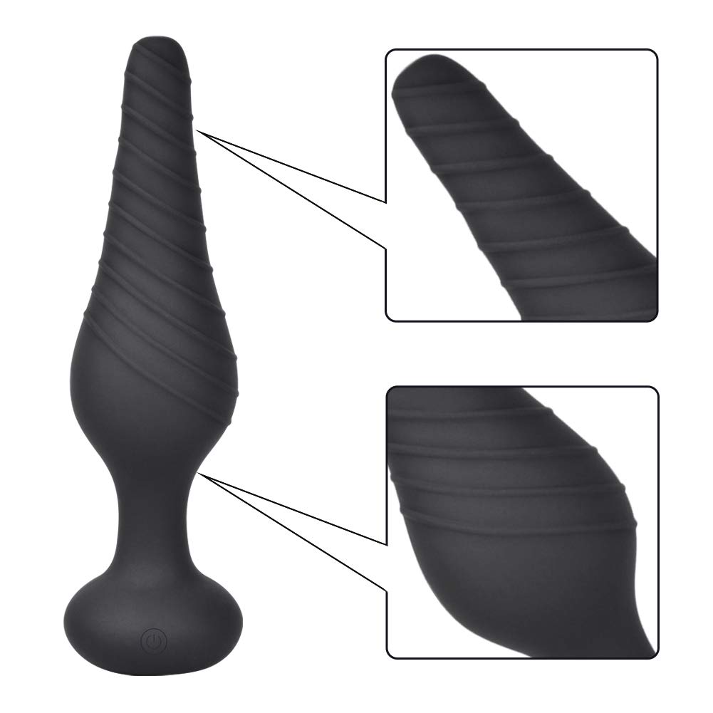 Rechargeable Silicone Anal Plug with 10 Vibration Modes - Cob Vibrating Anal Vibrator for Men | Perfect for Solo Play, Couples Exploration & Prostate Stimulation
