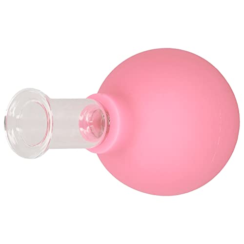 Glass & Silicone Facial Vacuum Cupping Set for Skin Rejuvenation - Pink No.2 | Anti-Aging Beauty Tool for Face Massage & Lymphatic Drainage | Perfect for At-Home Spa & Skincare Routine