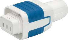 IP67 IEC Appliance Rewireable S15 Plug with Quick Connect Terminals 4.8x0.8mm - White/Blue - Waterproof Electrical Connector for Outdoor Equipment, Industrial Machinery & Marine Applications