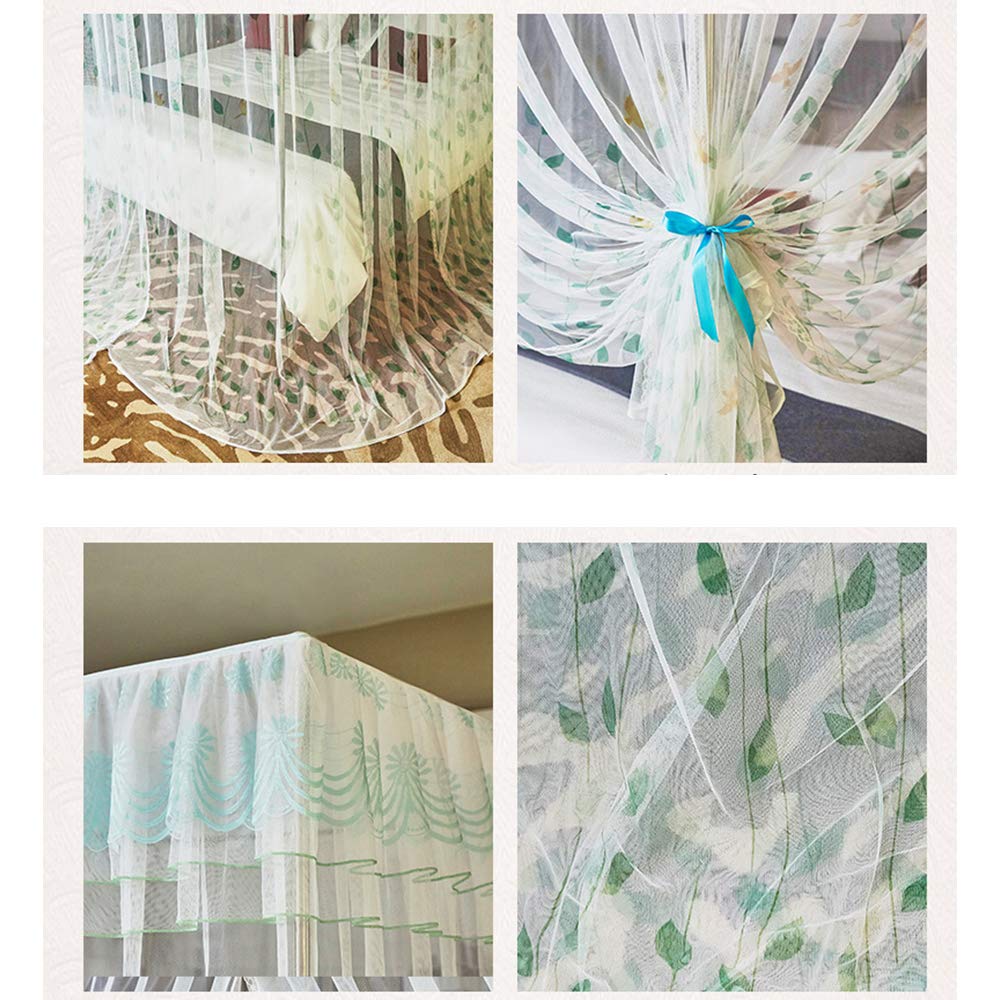 4 Corners Post Princess Bed Canopy with Stainless Steel Mosquito Netting - 3 Entry Elegant Mosquito Net for Girls, Boys & Adults (Twin-XL) | Chemical-Free Bedroom Decor for Kids Room, Dorm or Master Bedroom
