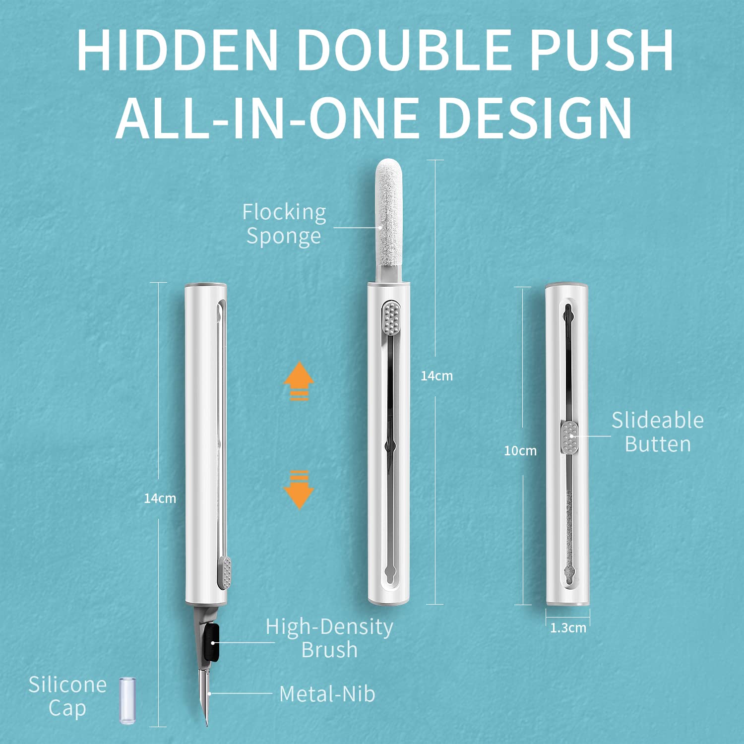 HERK 3-in-1 AirPod Cleaner Kit - Brush, Sponge & Metal Tip for Wireless Earbuds, Phones & Cameras - Perfect for Travel & Home Use