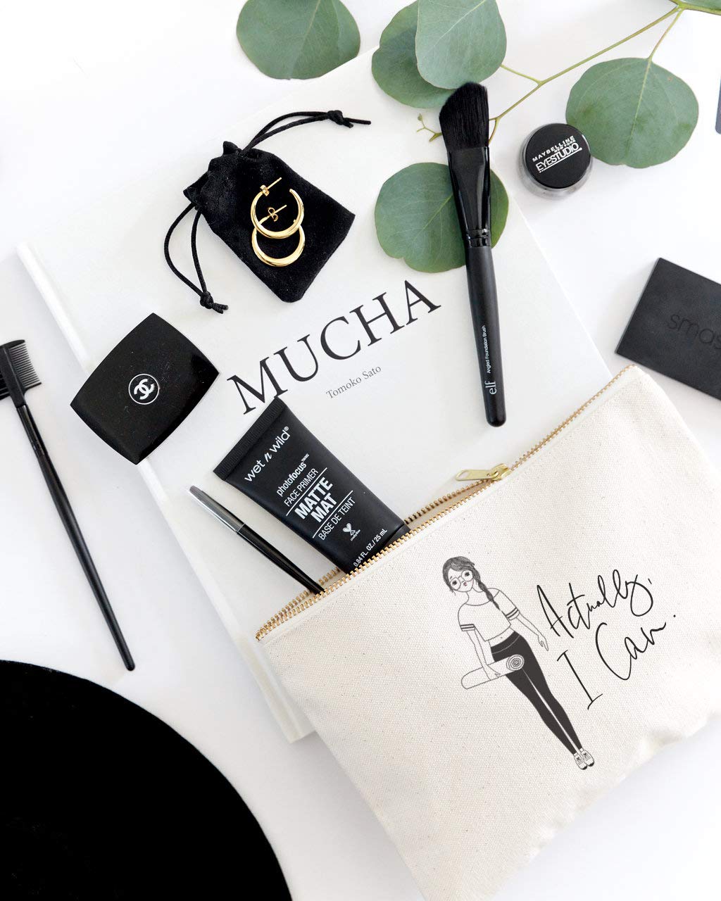 Actually I Can Feminist Motivational Cosmetic Bag - Cotton & Canvas Travel Makeup Pouch for Women - Perfect for Daily Use, Travel & Gifts