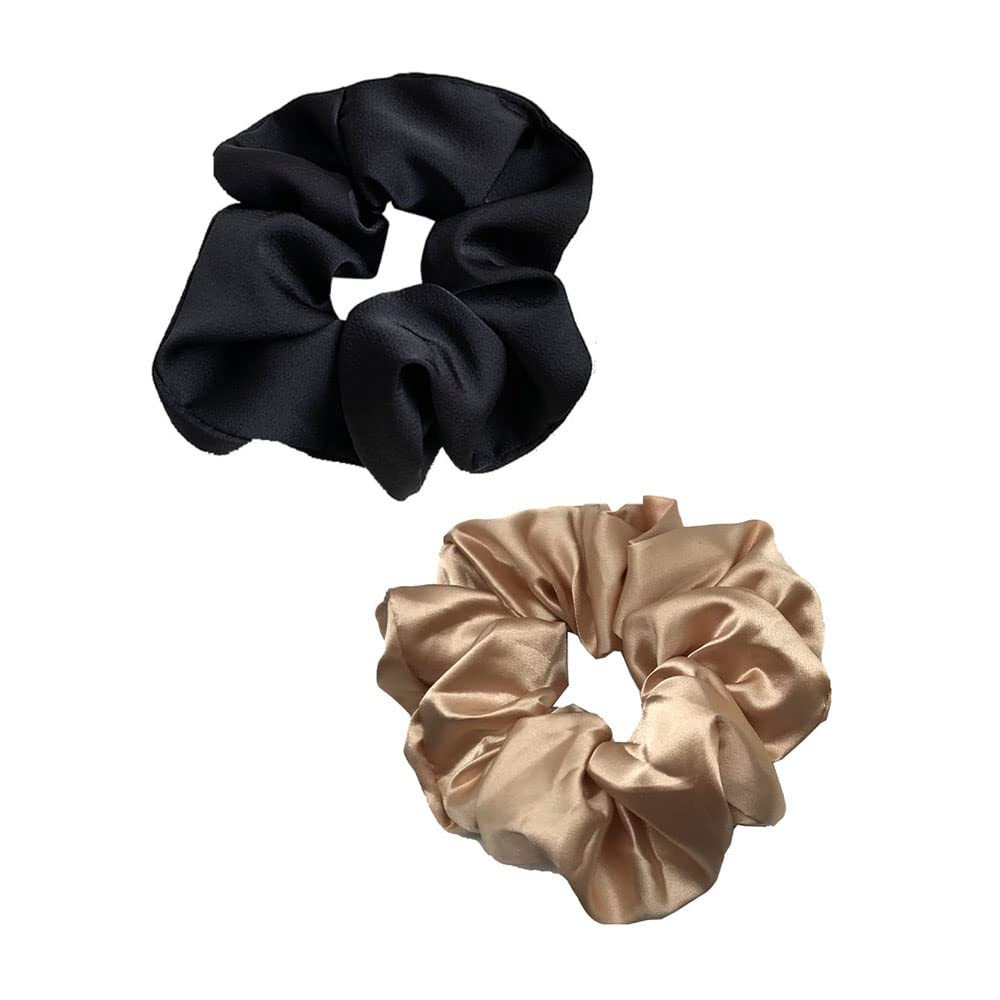 Luxury Satin Hair Scrunchies - Soft Silk Hair Bands for Women, Gentle Elastic Hair Ties for All Hair Types (Curly, Straight, Long, Short) - Perfect for Daily Use, Workouts, and Fashion Accessories