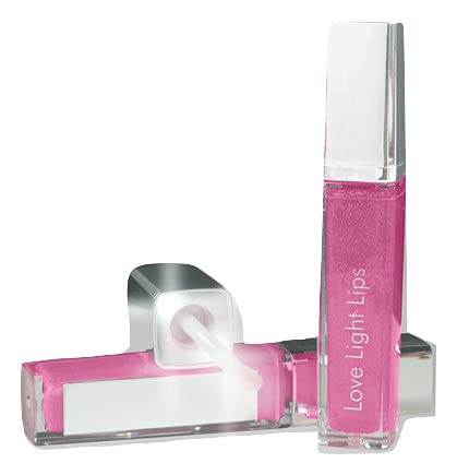 LED Light Up Lip Gloss with Mirror - Hot Pink Glitter Lipstick with Bright Lighted Wand | Perfect for Christmas Gifts, Bridal Makeup, Party Favors & Holiday Cosmetics